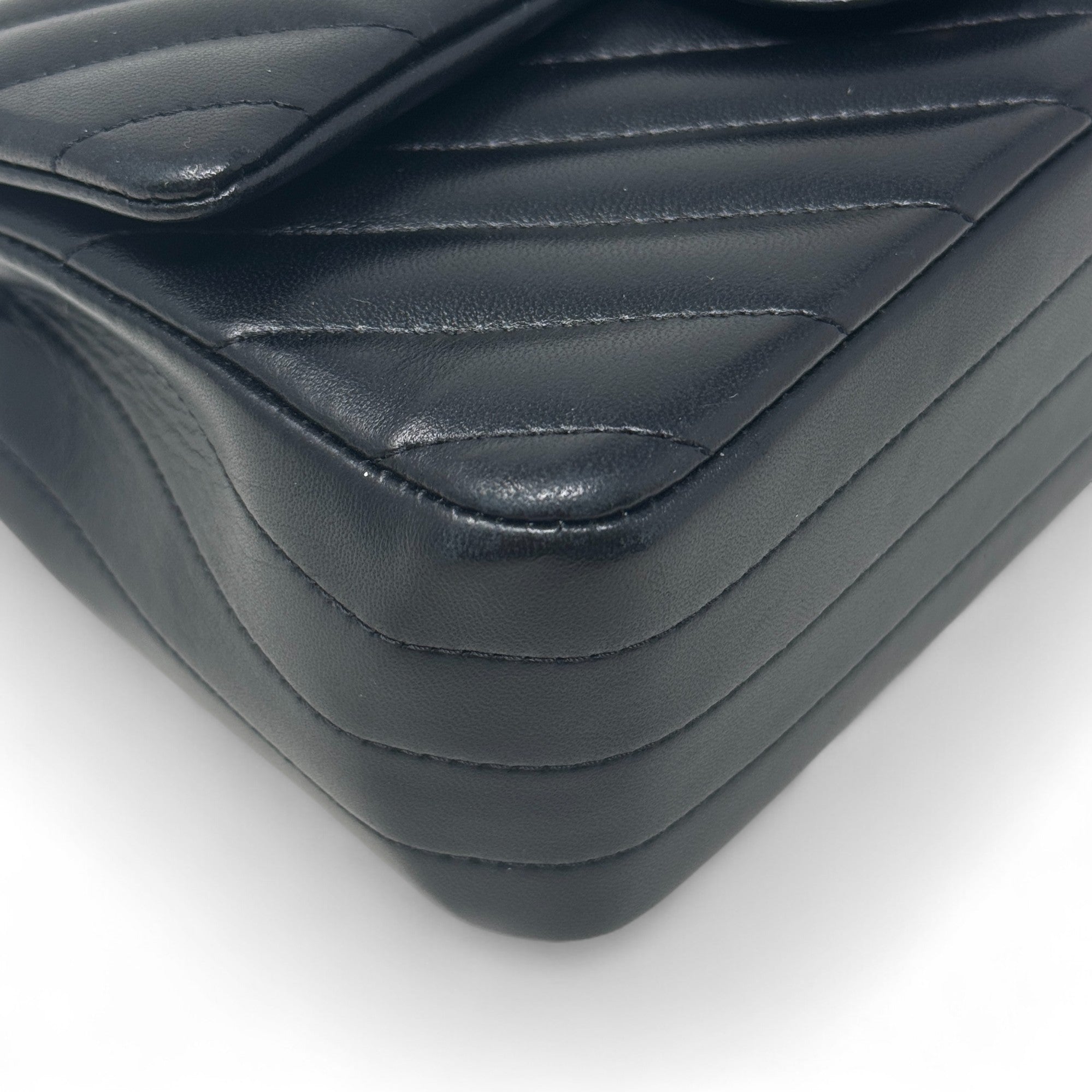 Chanel Black Chevron Mini Classic Flap