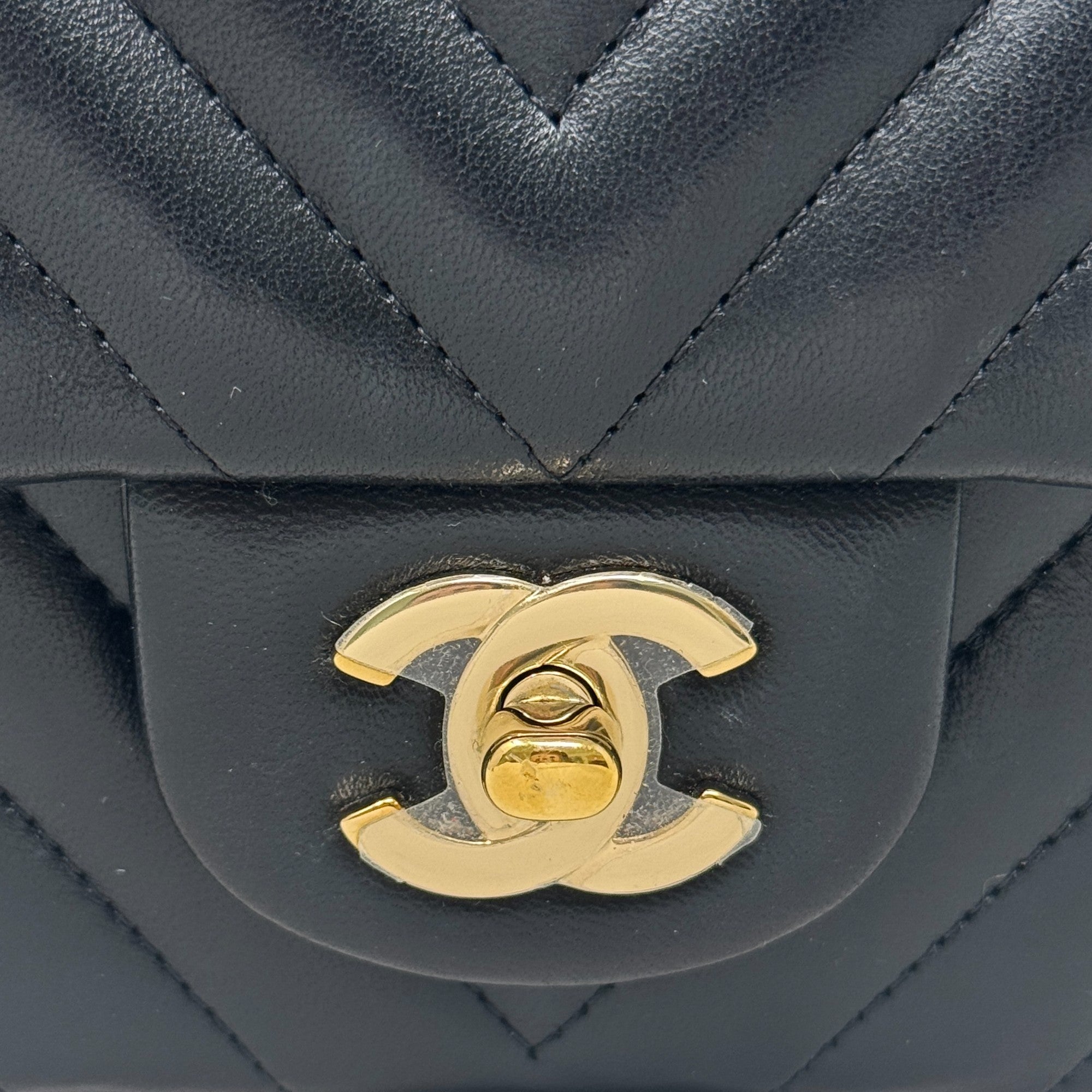 Chanel Black Chevron Mini Classic Flap
