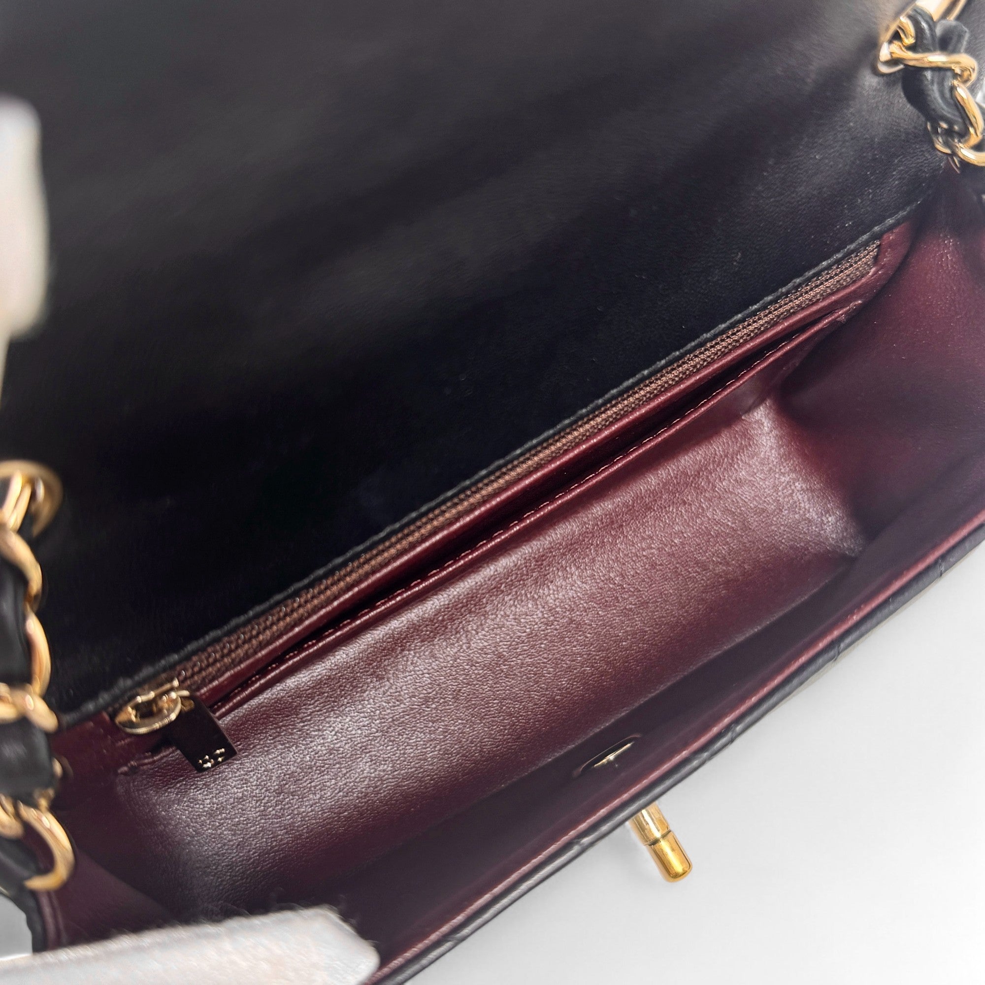 Chanel Black Chevron Mini Classic Flap
