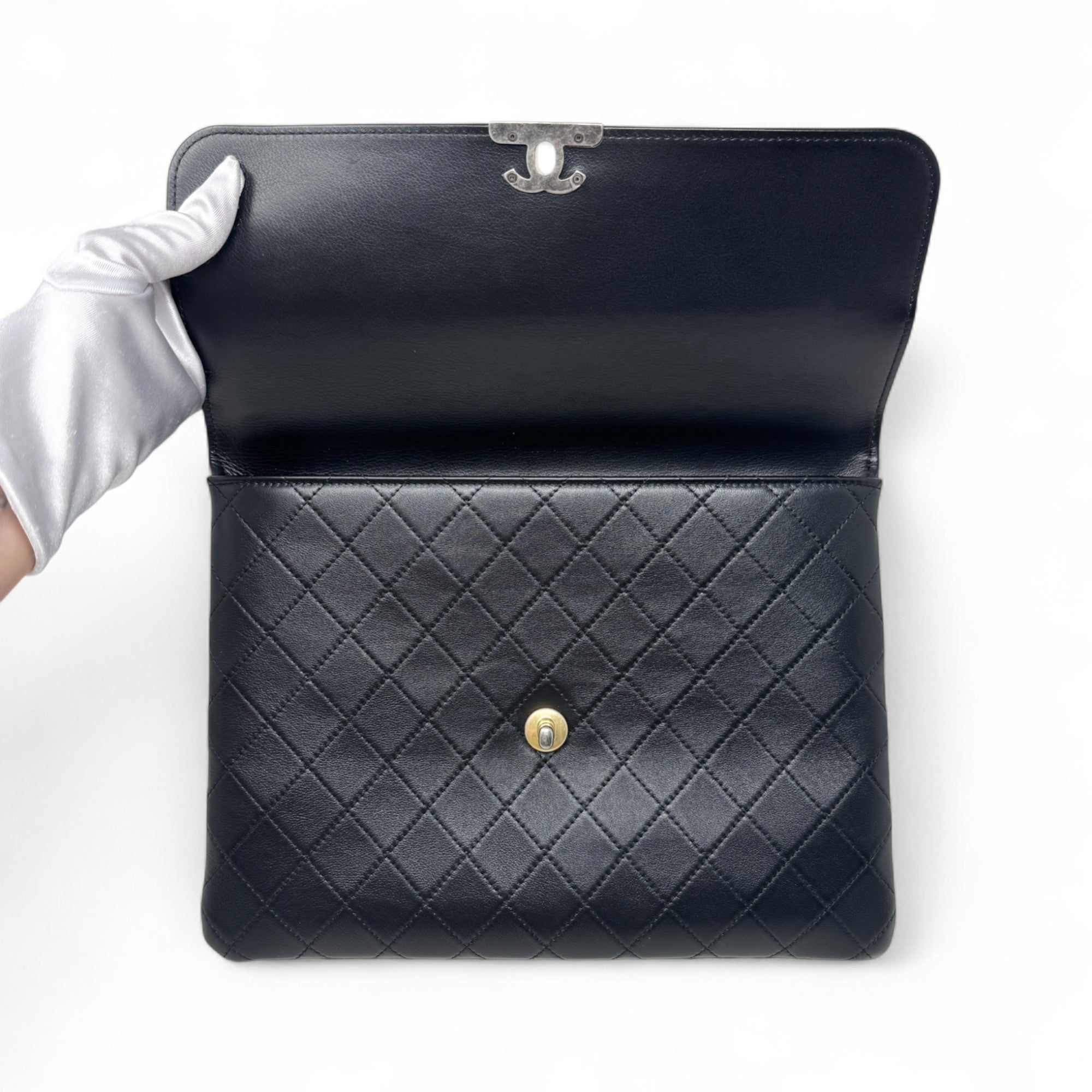 Chanel Black Sleek And Chic Clutch