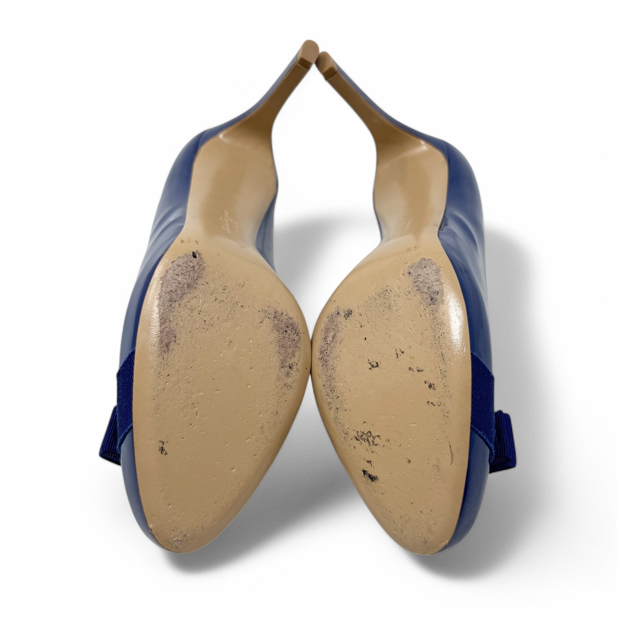 Salvatore Ferragamo Blue Pimpa Vara Pumps 7.5