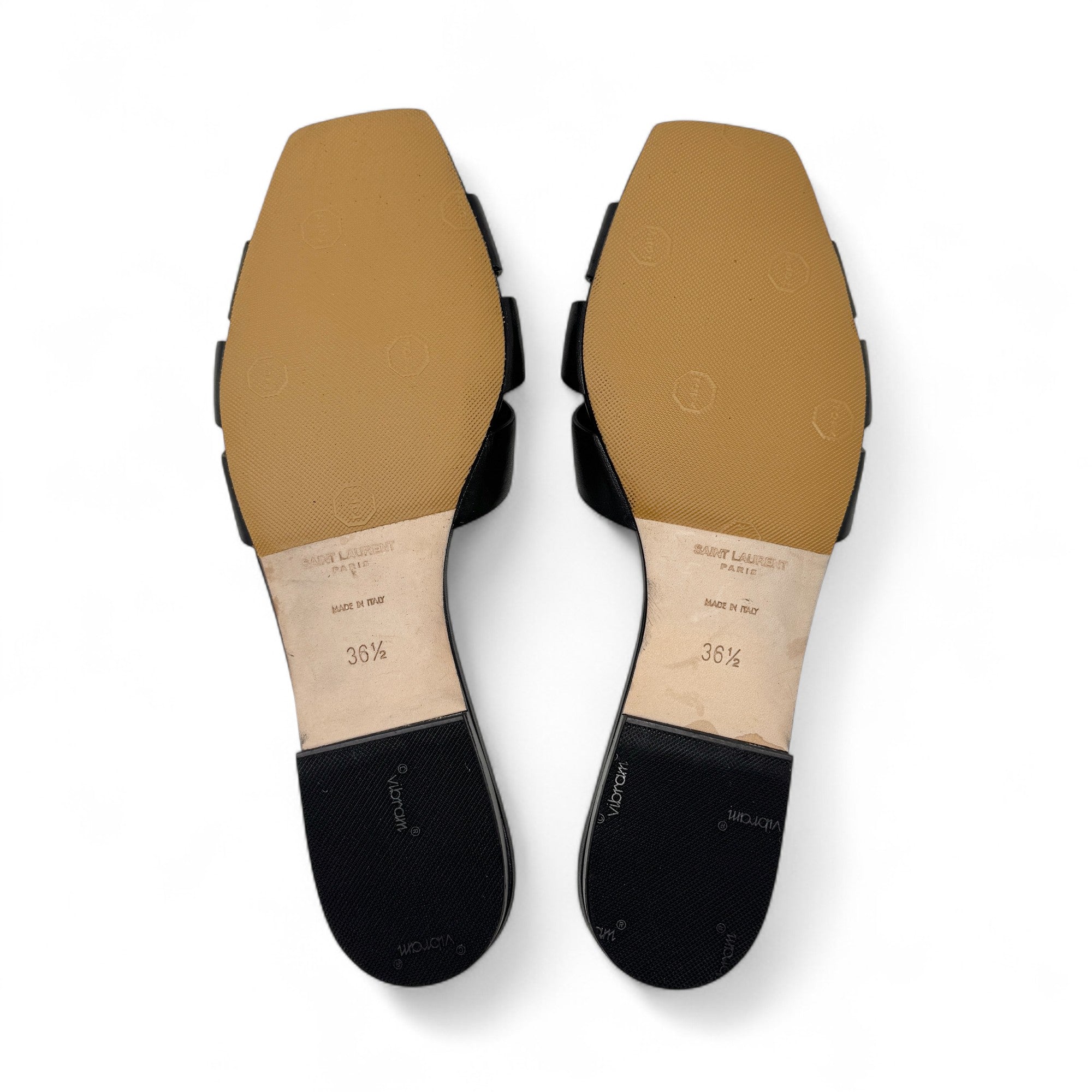 Saint Laurent Black Tribute Mule Sandals 36.5