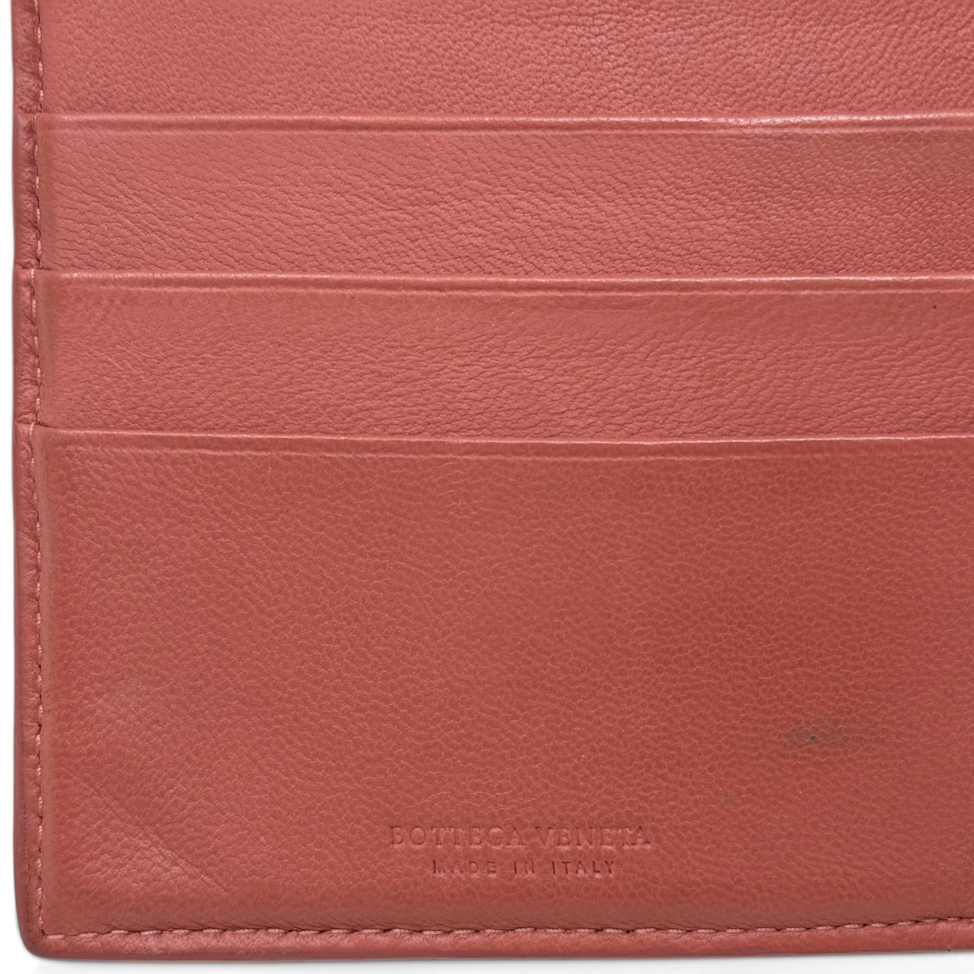 Bottega Veneta Pink Woven Compact Wallet