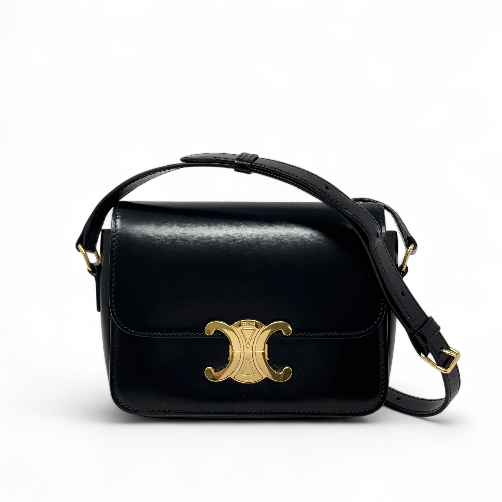 Celine Black Calfskin Triomphe Teen Bag