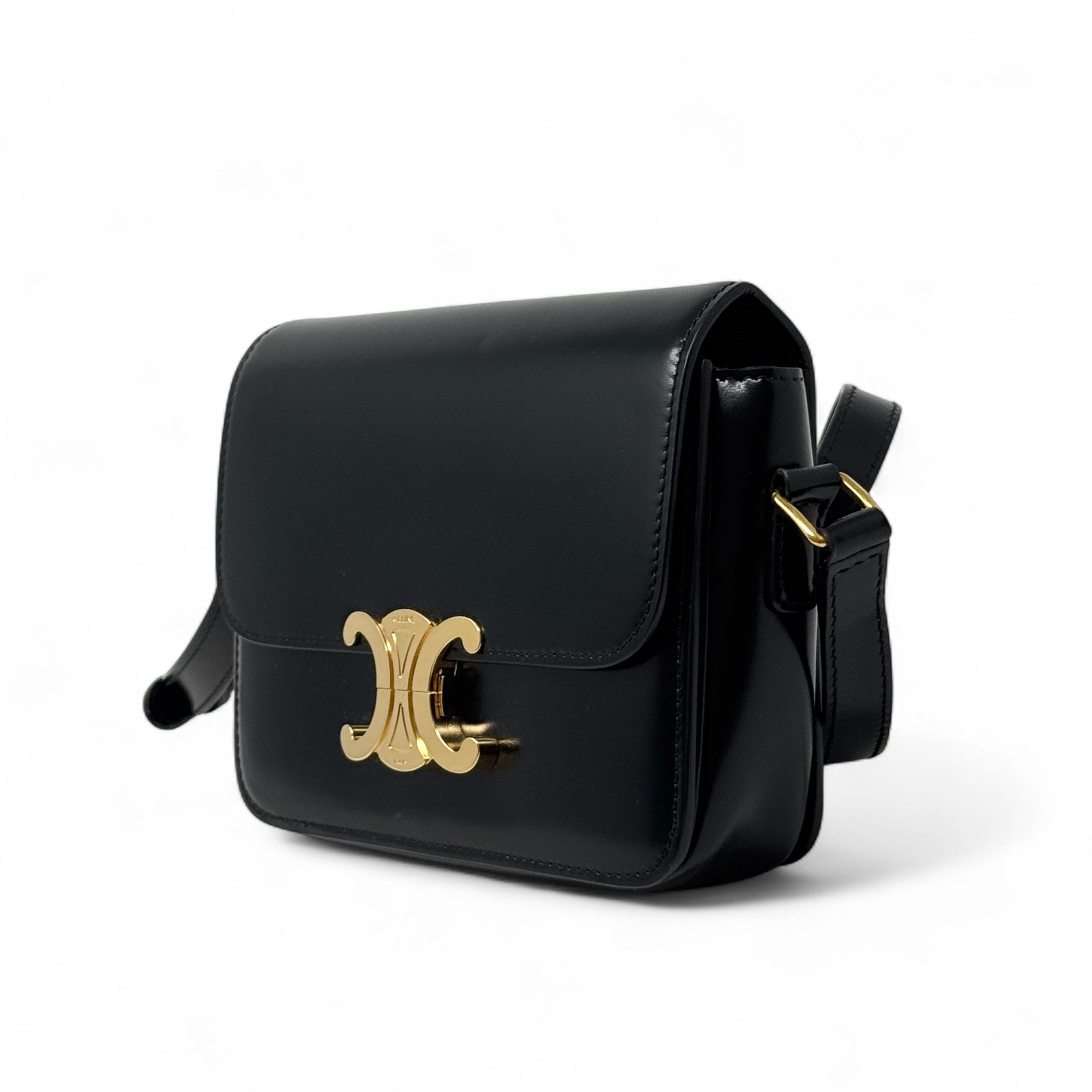 Celine Black Calfskin Triomphe Teen Bag