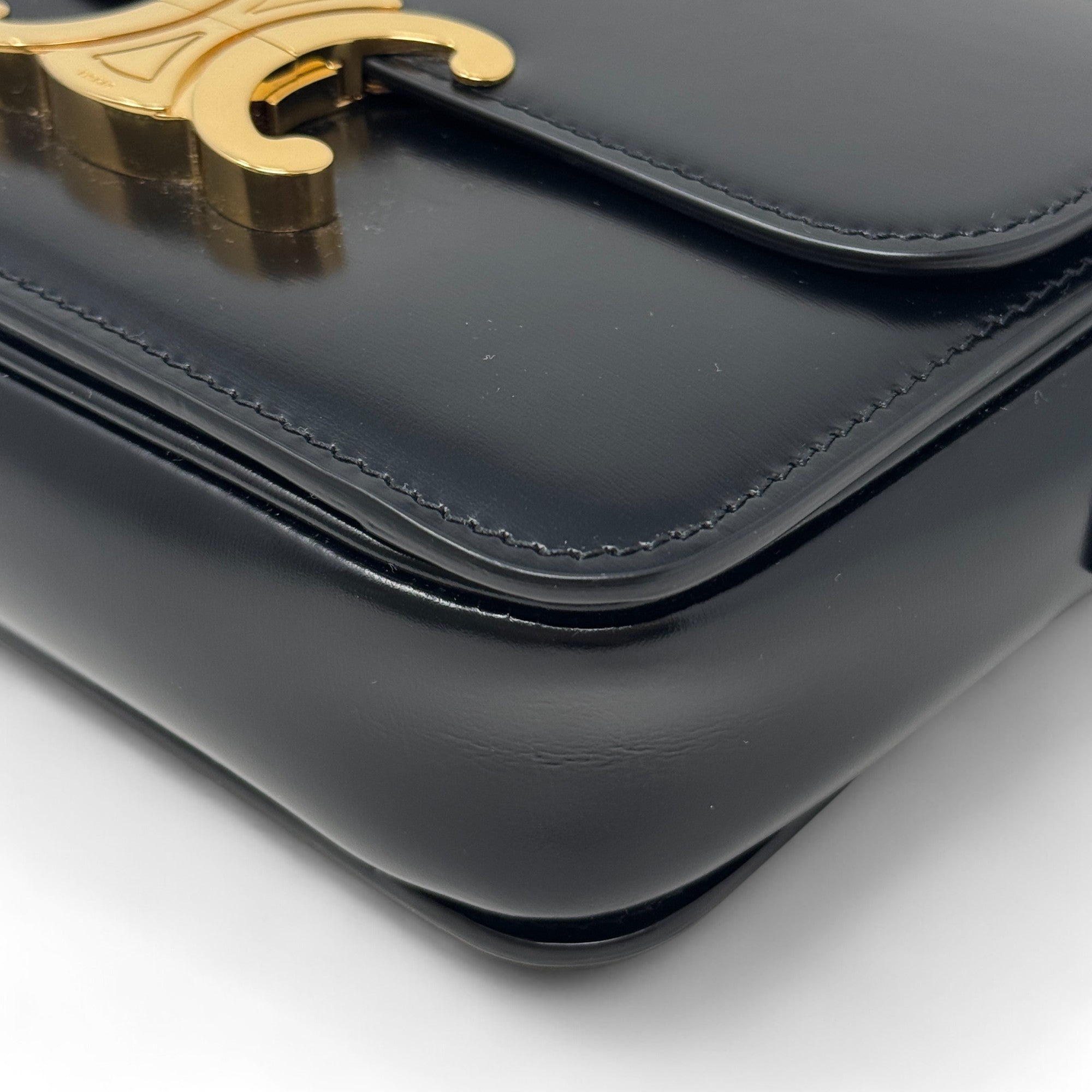 Celine Black Calfskin Triomphe Teen Bag