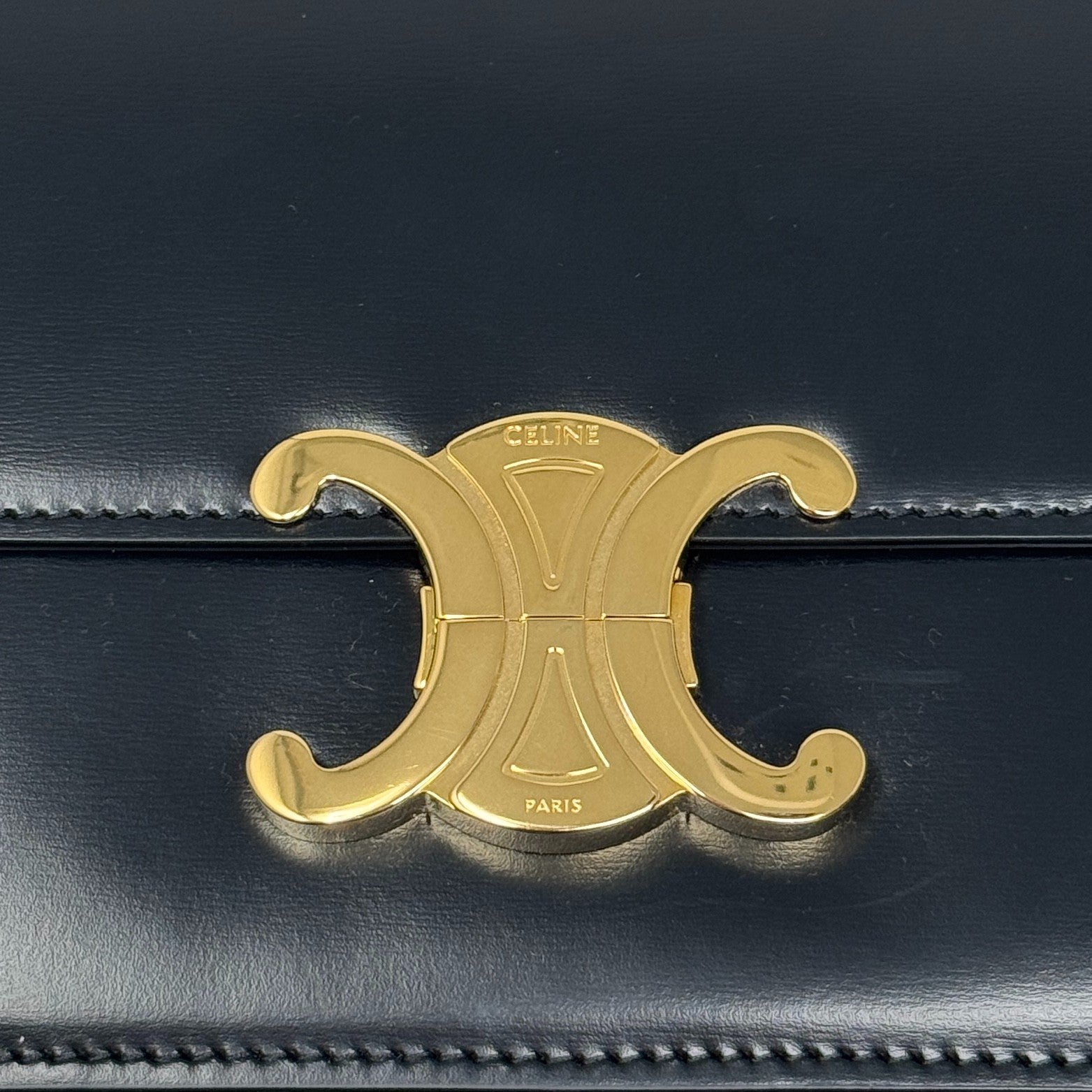 Celine Black Calfskin Triomphe Teen Bag