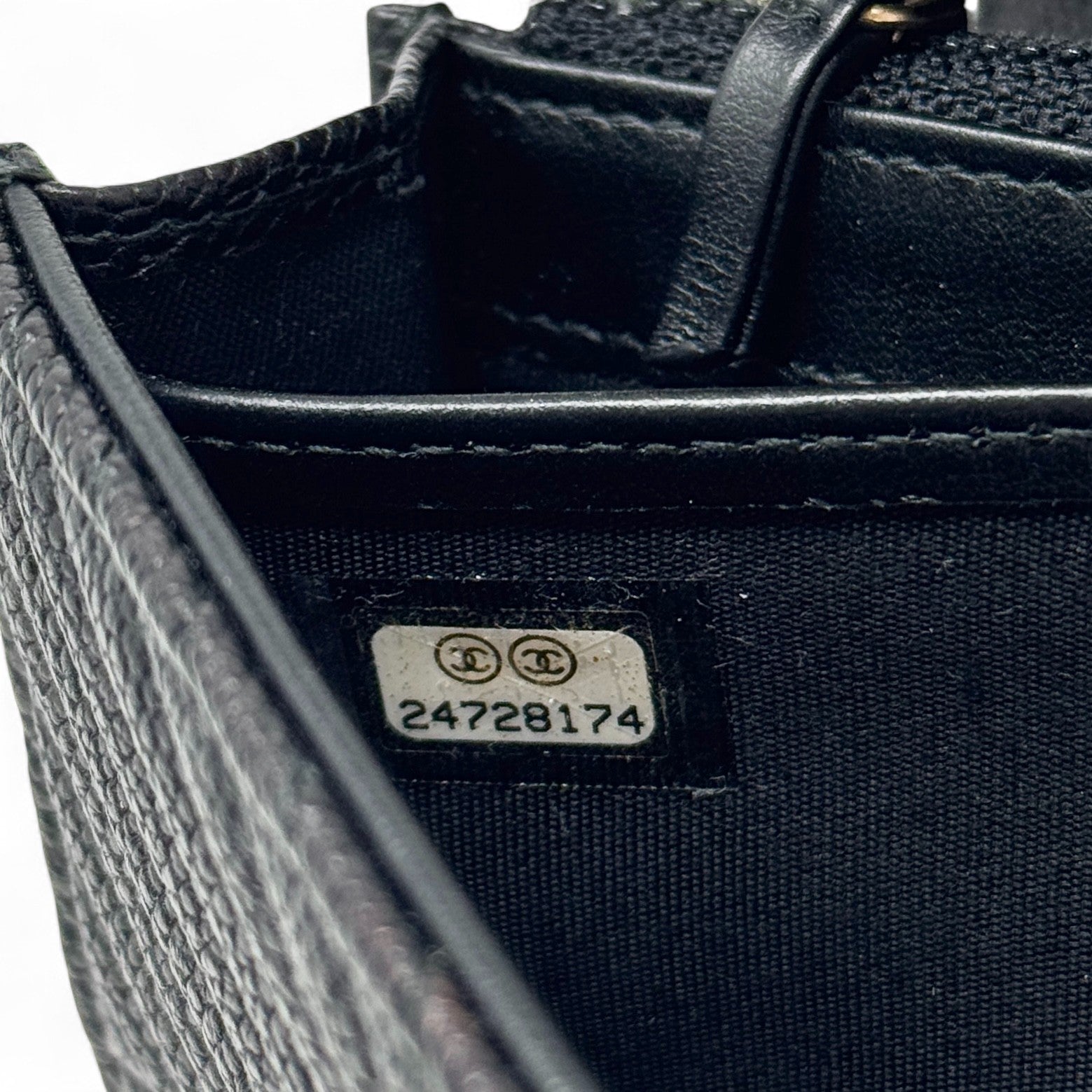 Chanel Black Caviar Long Boy Wallet