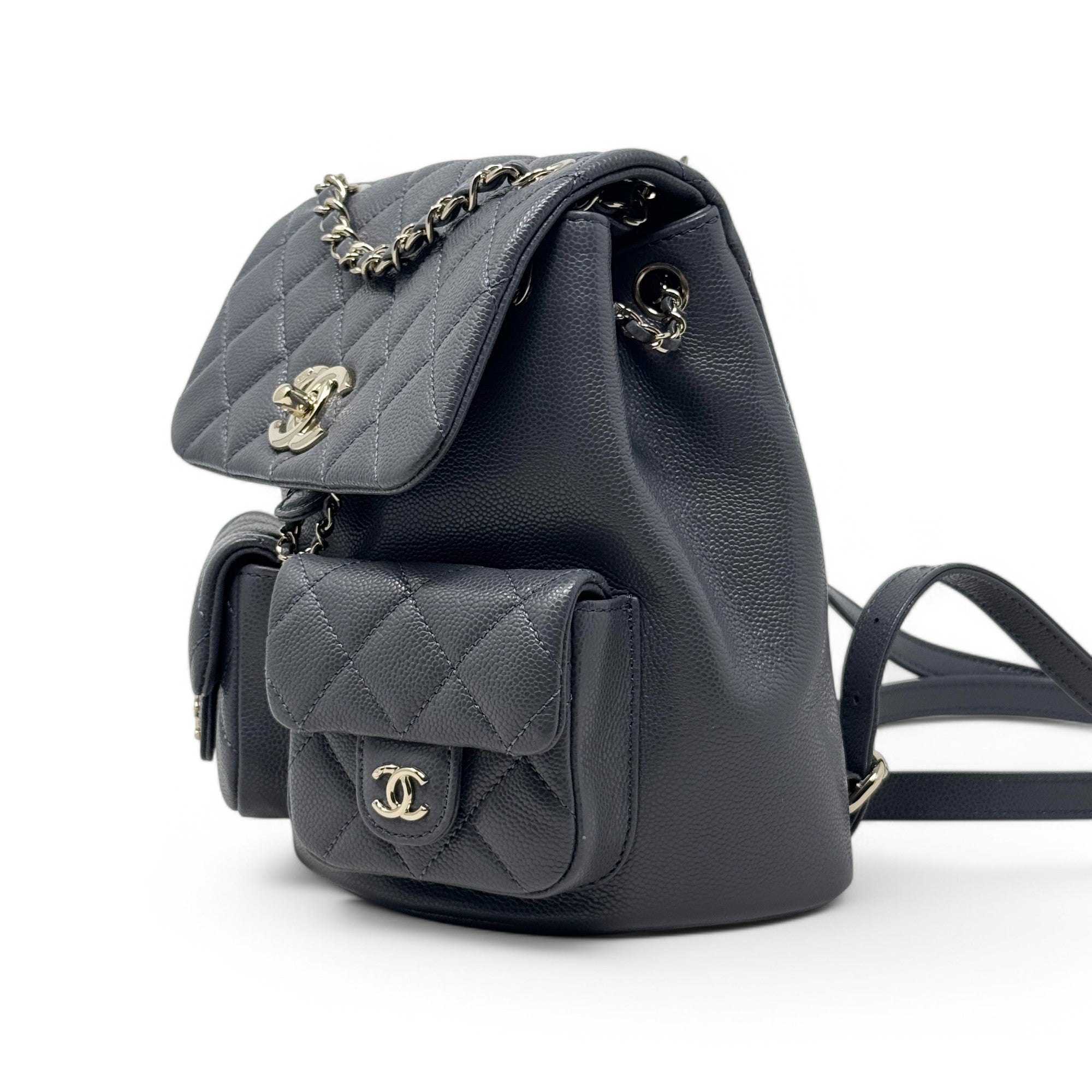 Chanel Grey Mini Duma Pockets Backpack