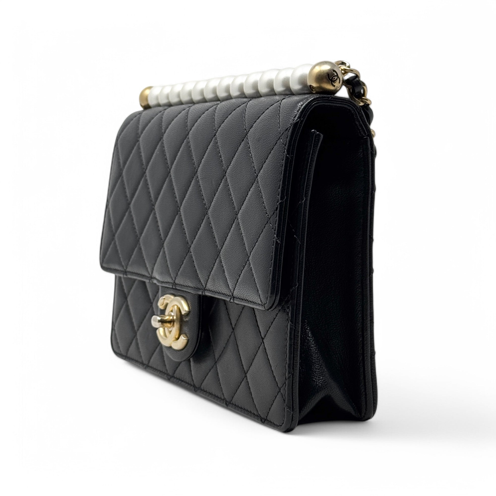 Chanel Black Small Chic Pearl Flap