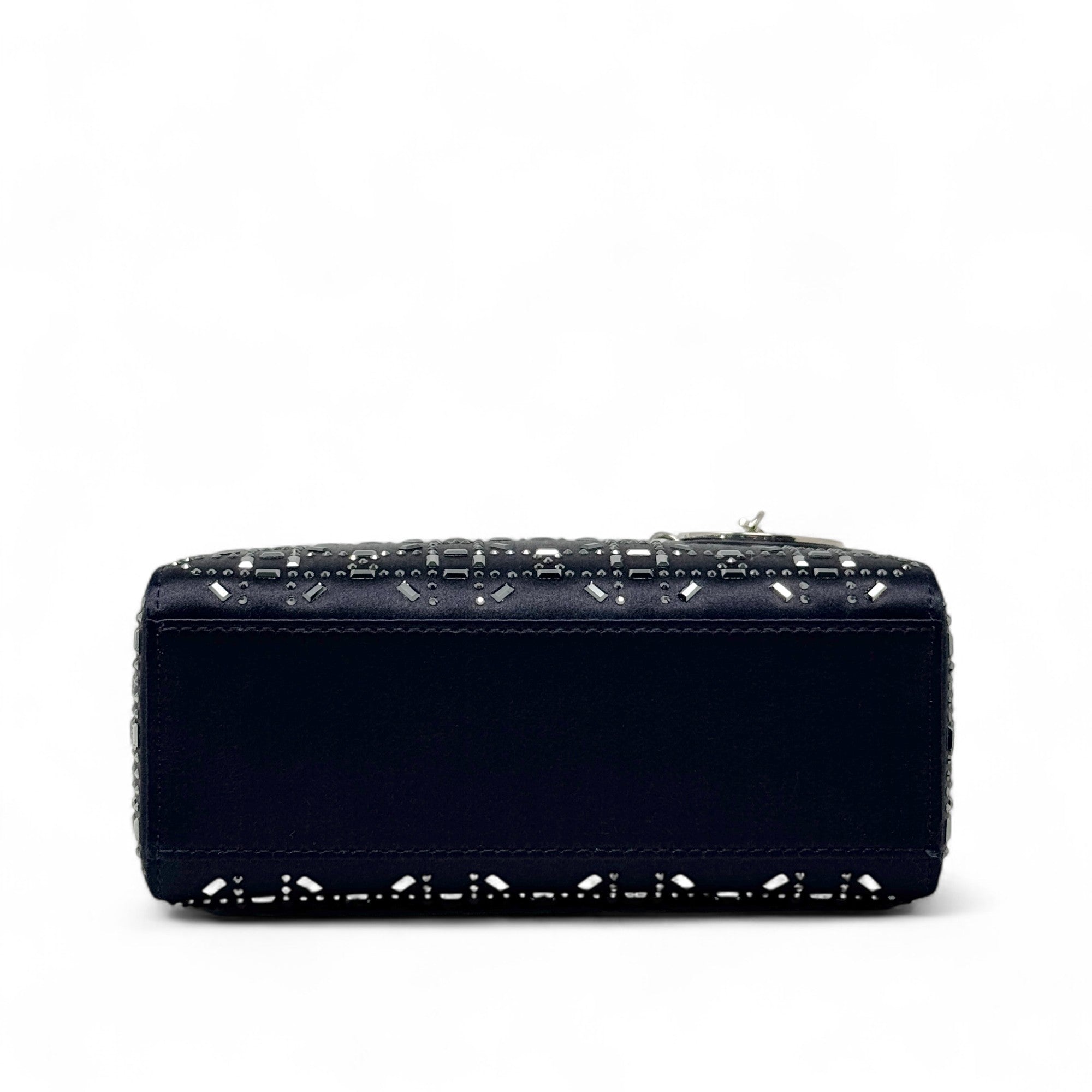 Dior Black Satin Strass Mini Lady Dior