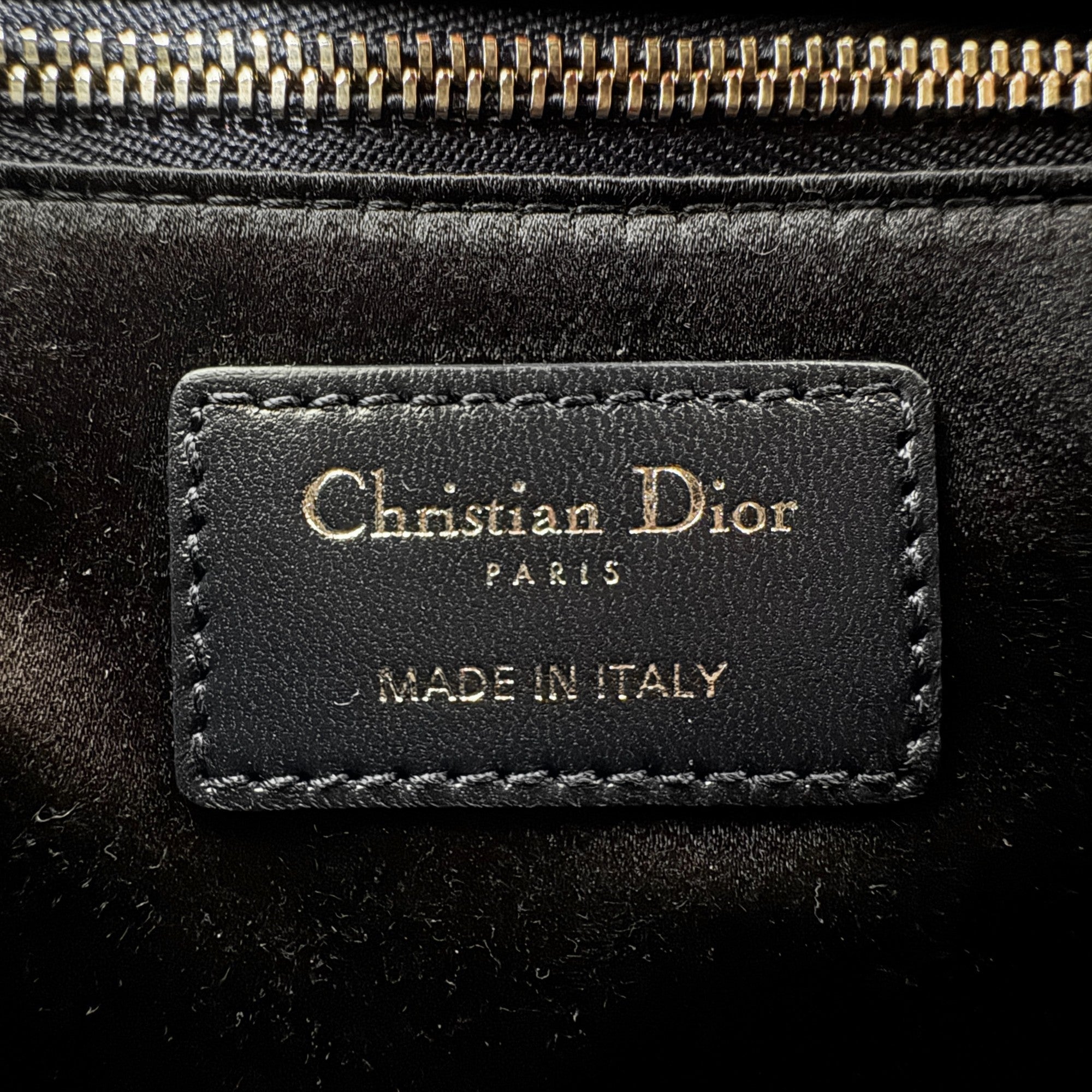 Dior Black Satin Strass Mini Lady Dior