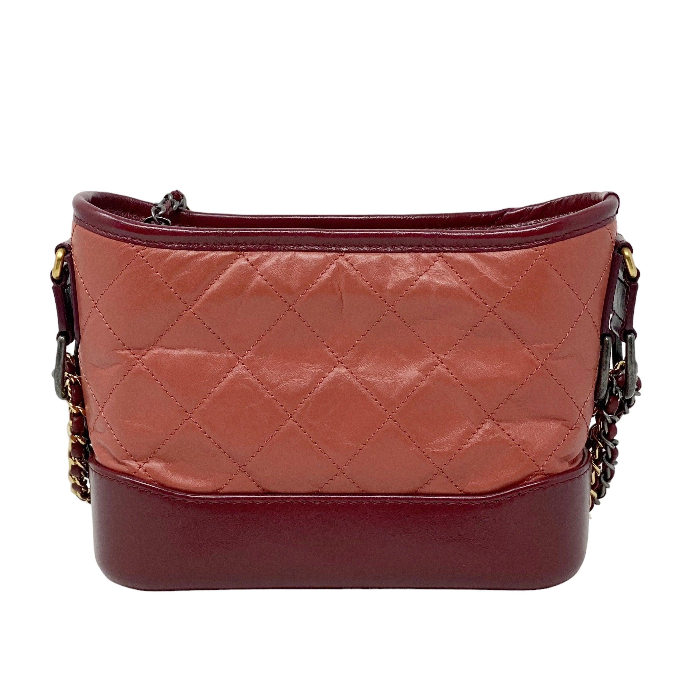 Chanel Salmon Aged Calfskin Small Gabrielle Bag