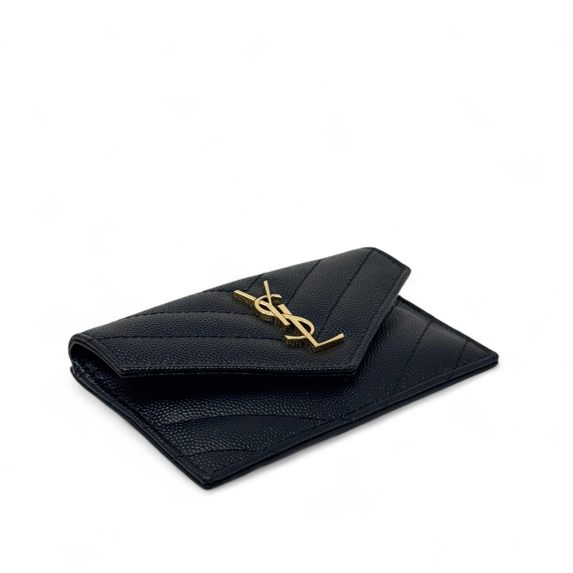 Saint Laurent Black Cassandre Fragments Wallet