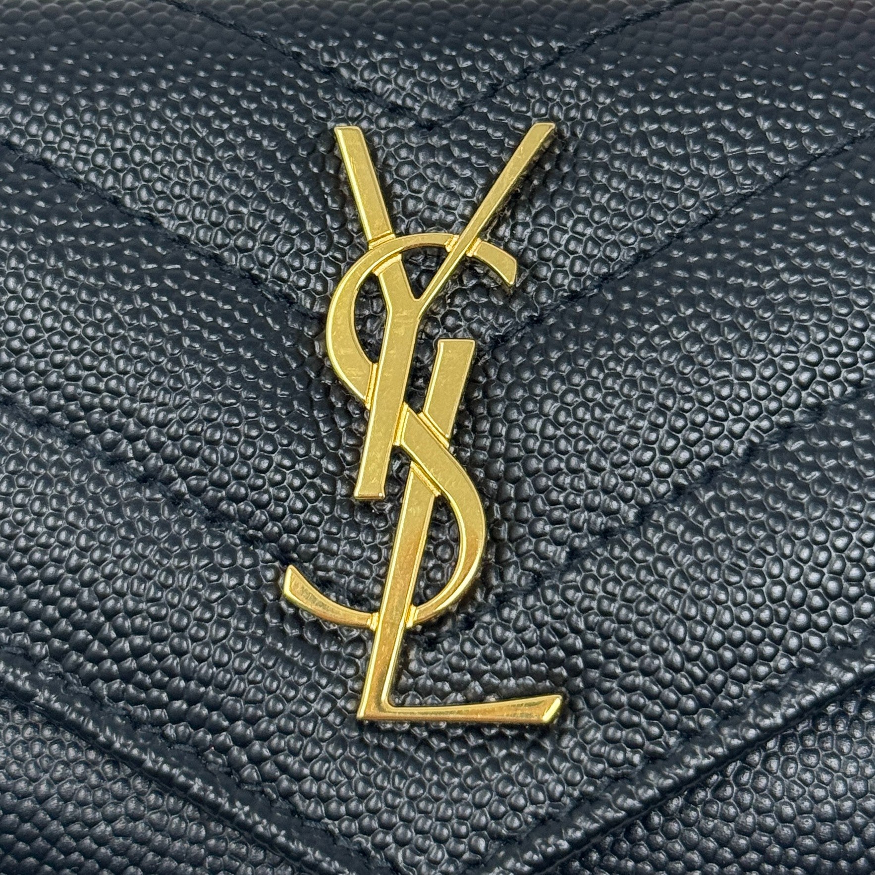 Saint Laurent Black Cassandre Fragments Wallet