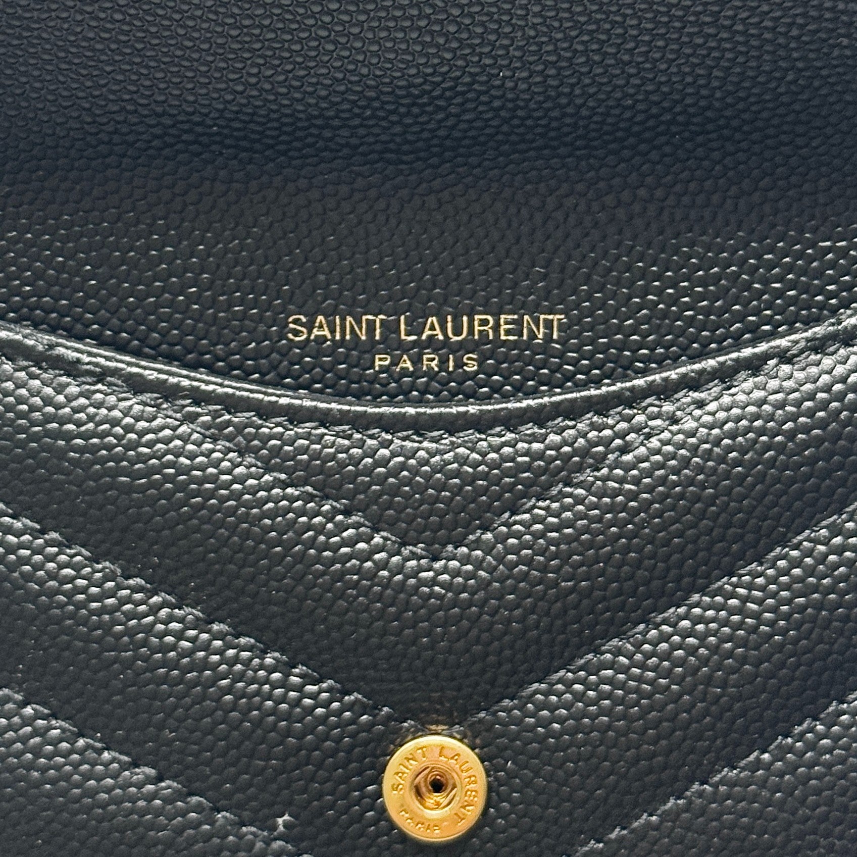 Saint Laurent Black Cassandre Fragments Wallet