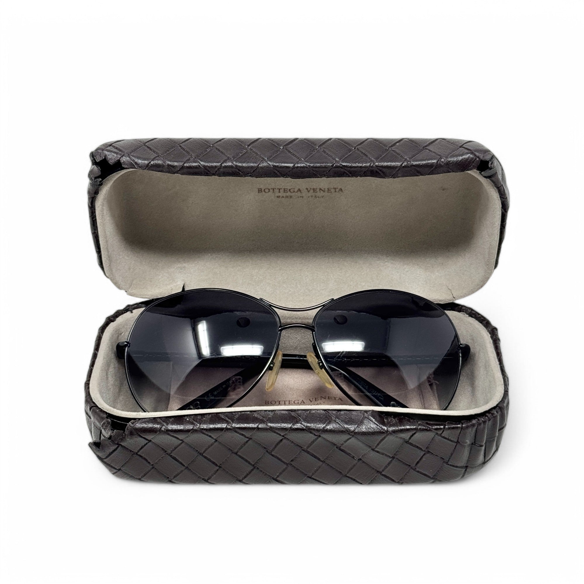 Bottega Veneta Black Aviator Gradient Sunglasses