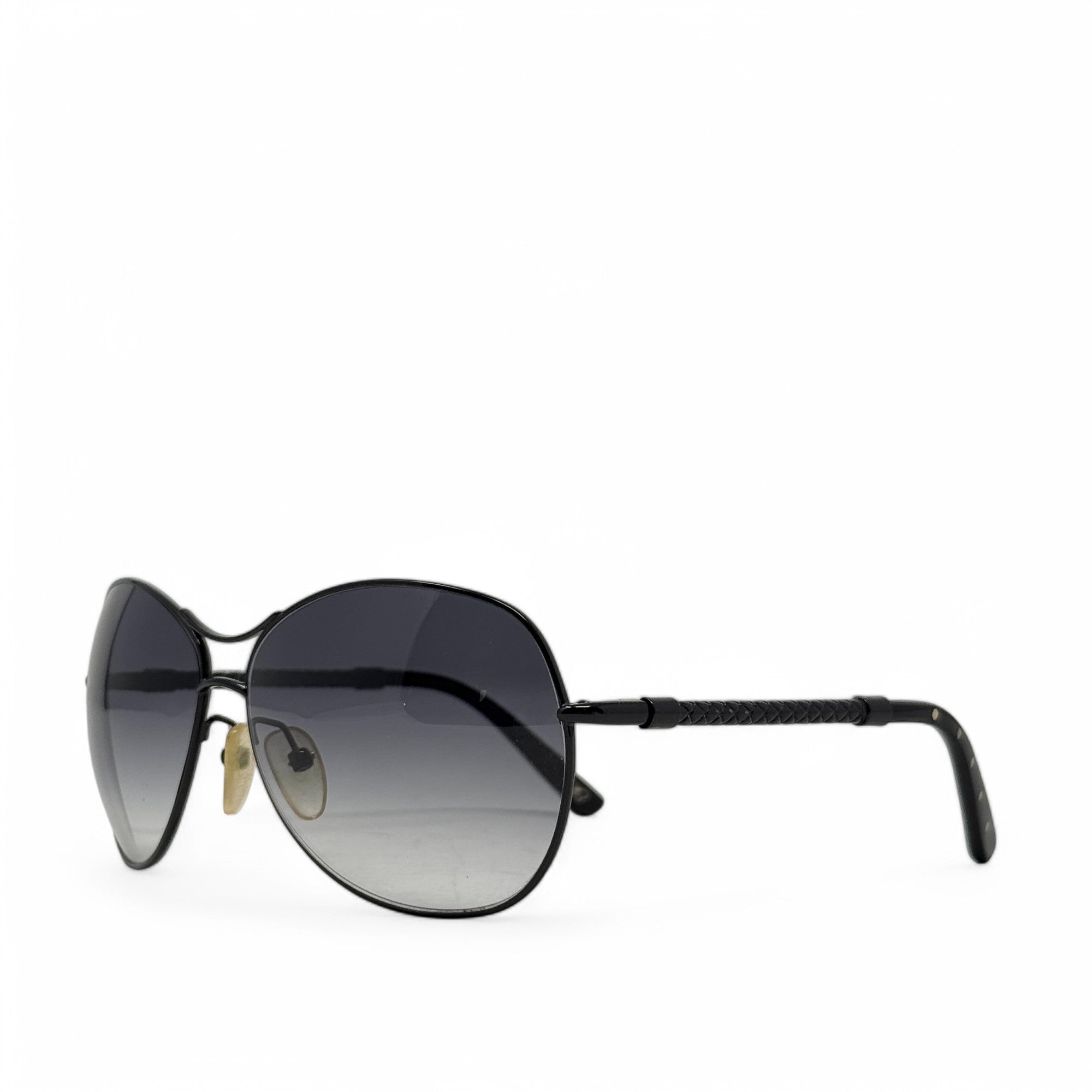 Bottega Veneta Black Aviator Gradient Sunglasses