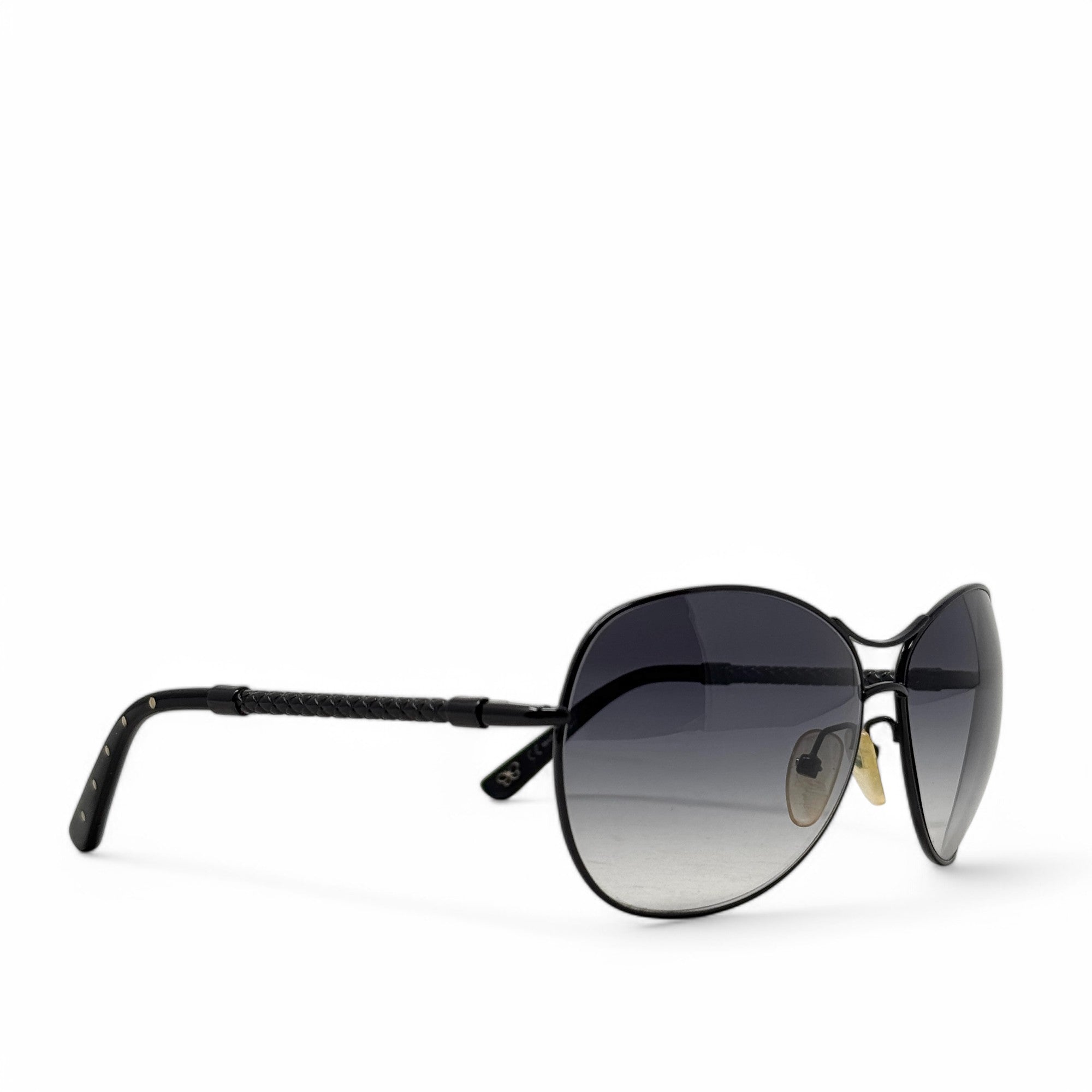 Bottega Veneta Black Aviator Gradient Sunglasses