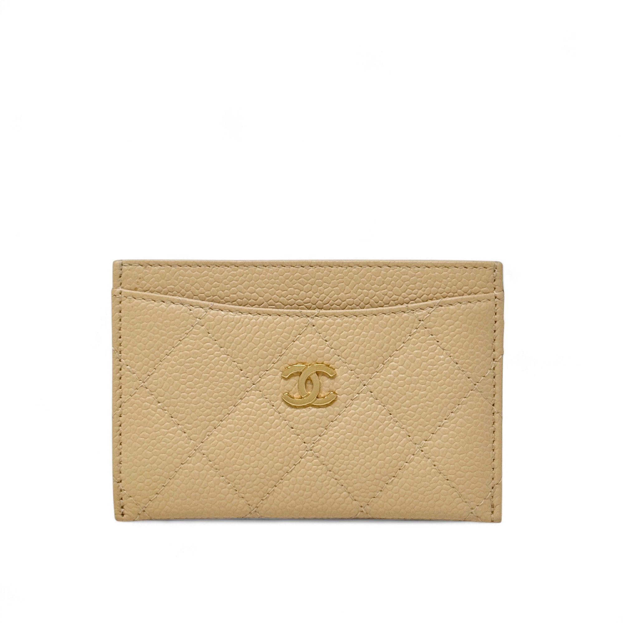 Chanel Beige Calfskin Classic Card Holder