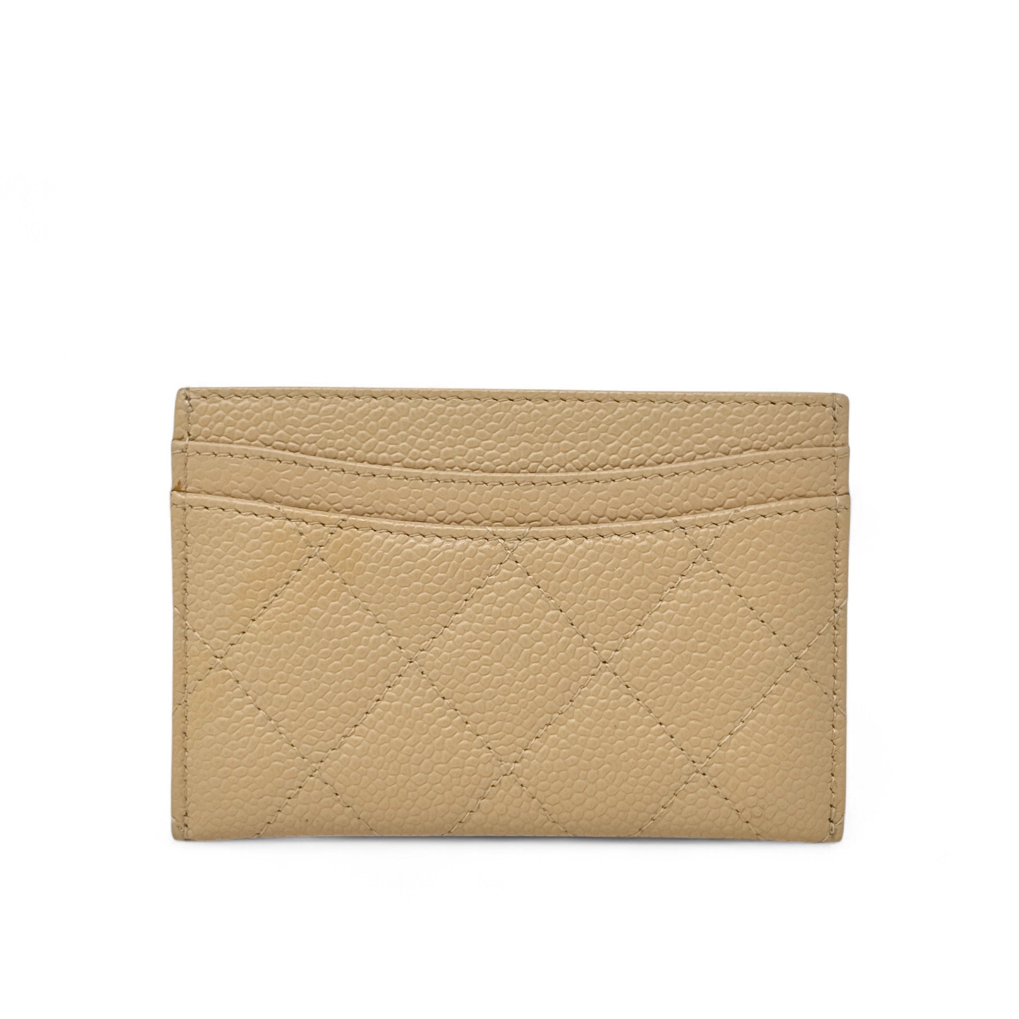 Chanel Beige Calfskin Classic Card Holder