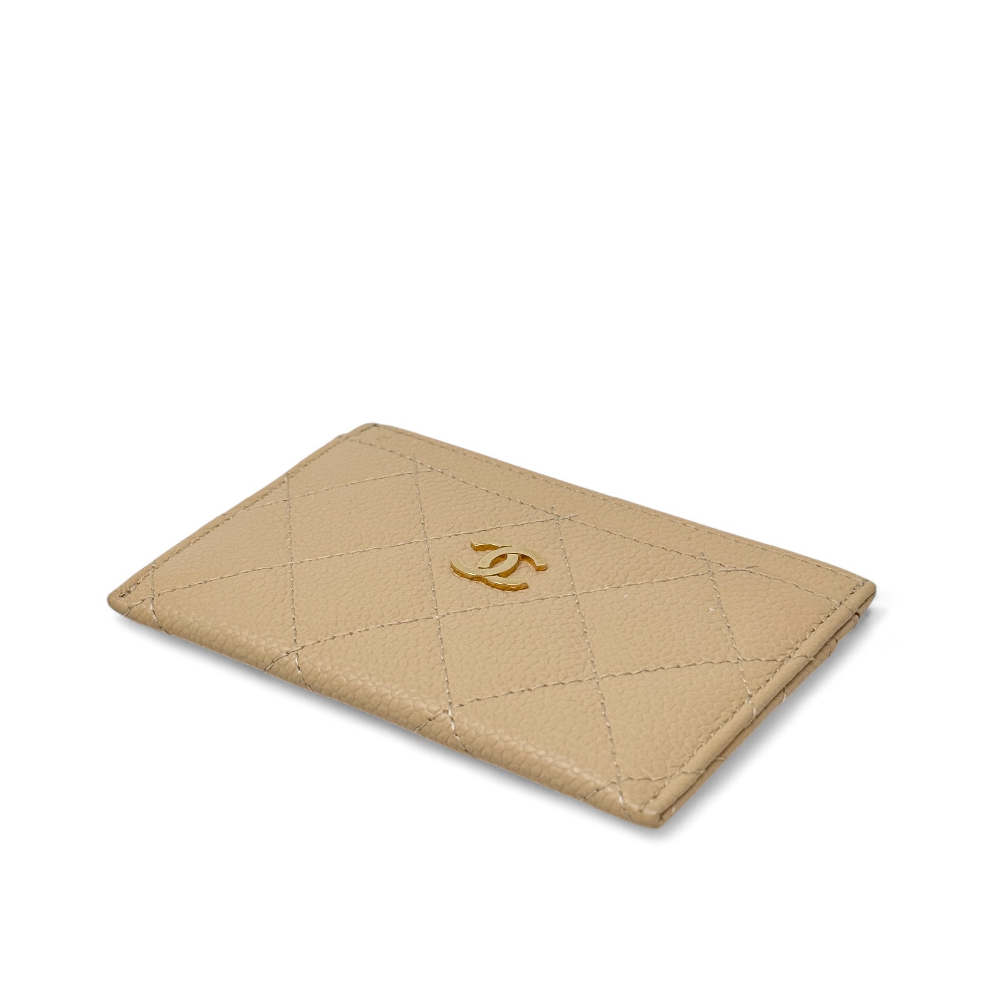 Chanel Beige Calfskin Classic Card Holder