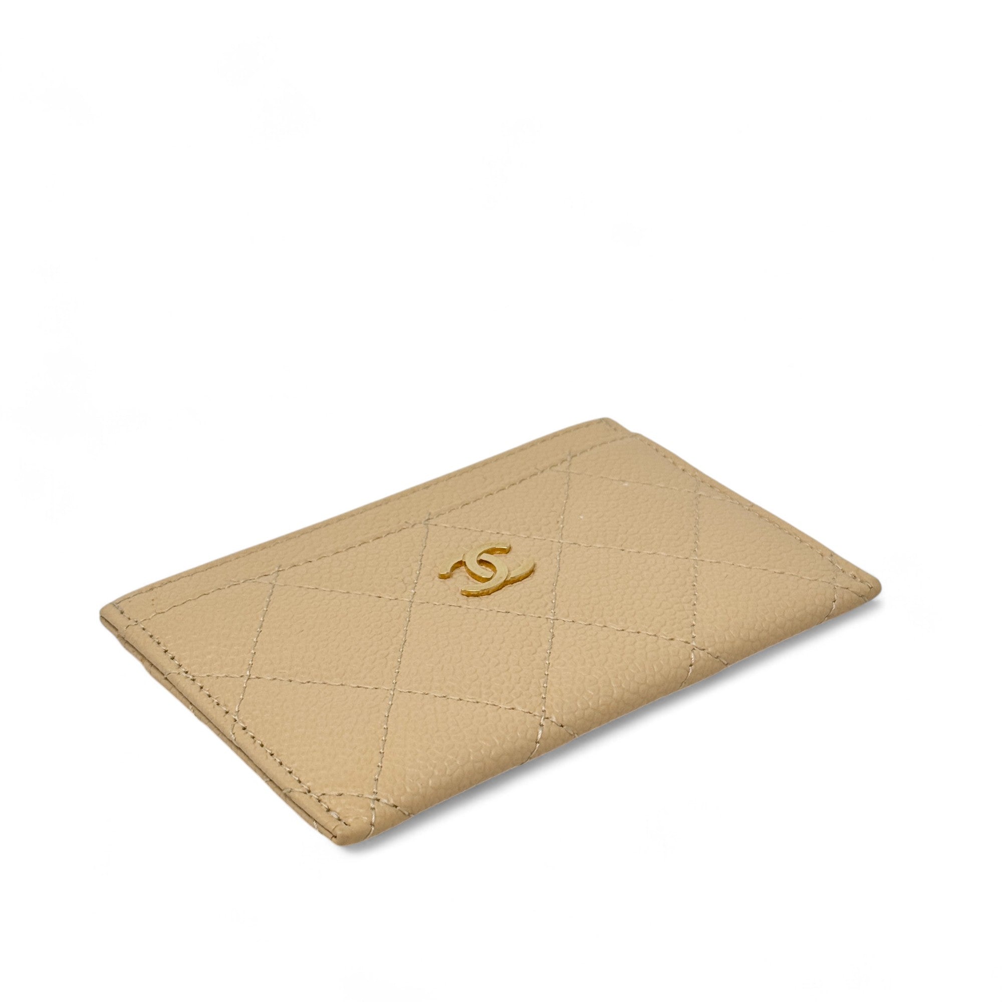 Chanel Beige Calfskin Classic Card Holder