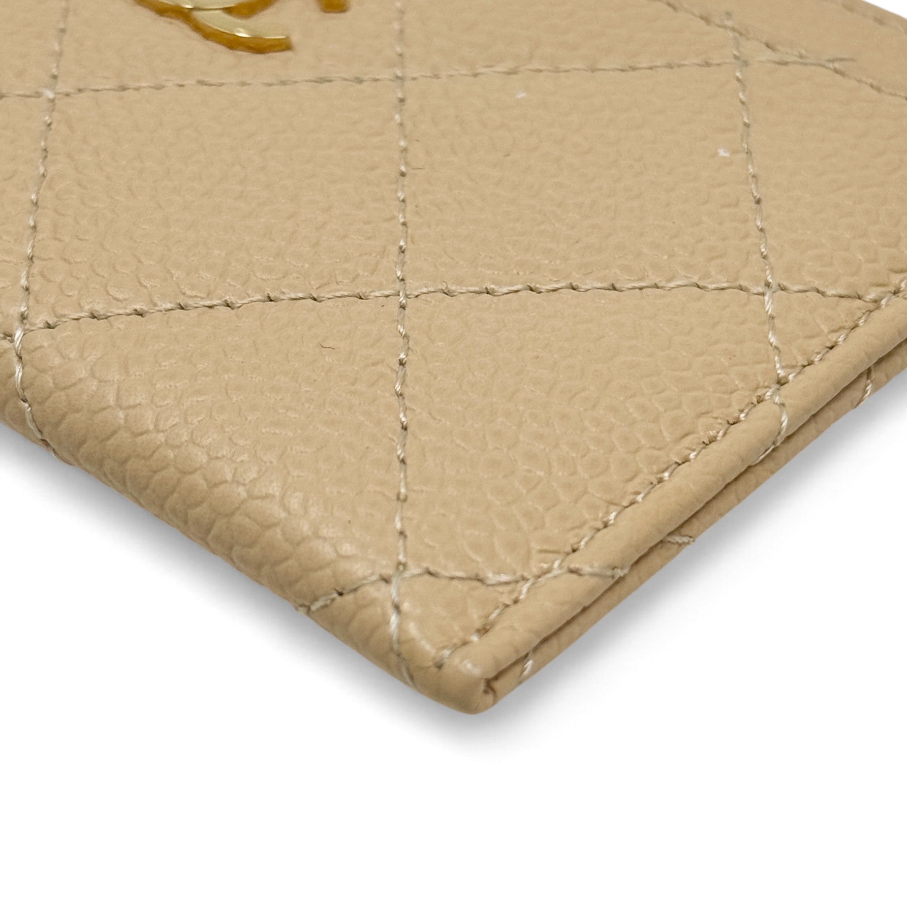 Chanel Beige Calfskin Classic Card Holder