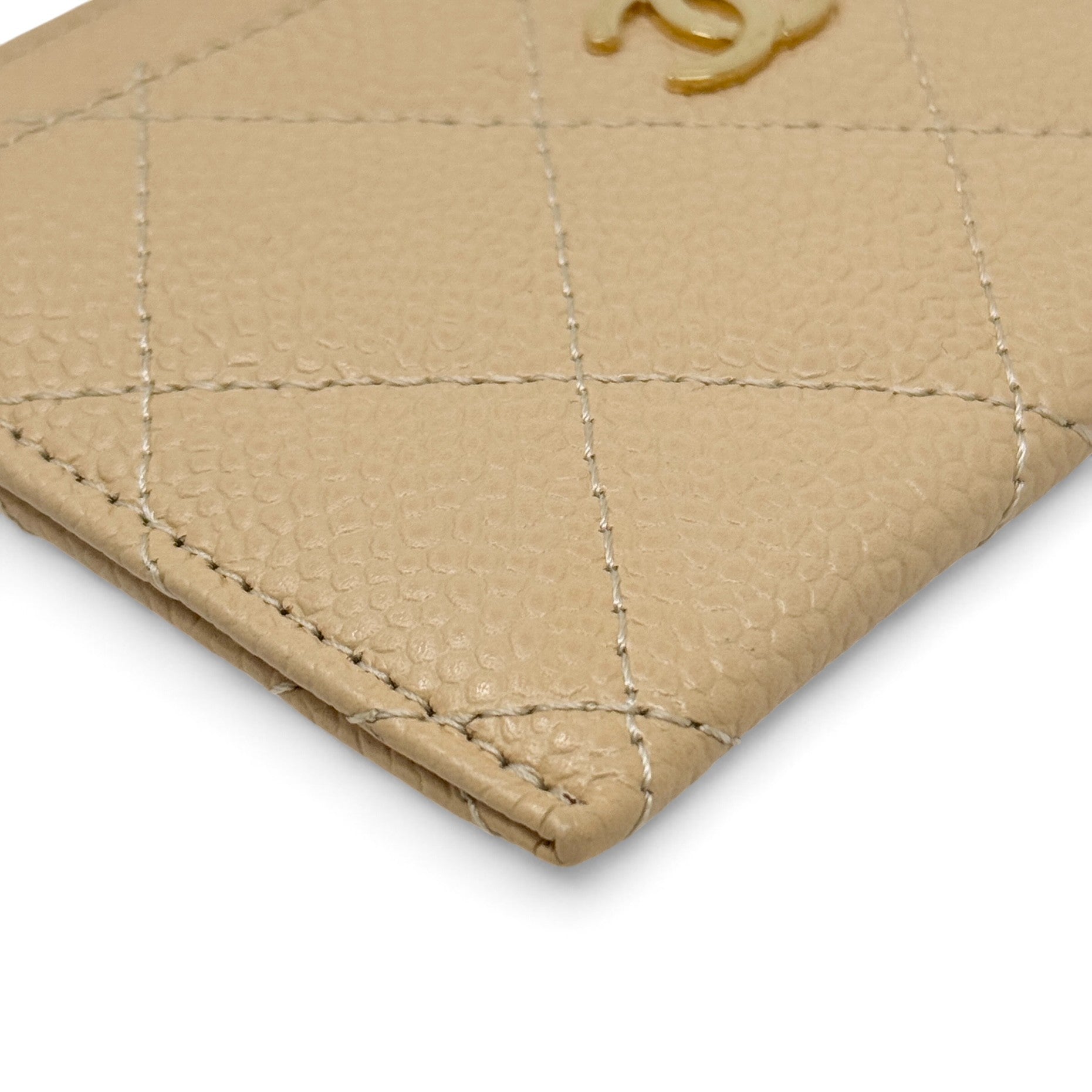 Chanel Beige Calfskin Classic Card Holder