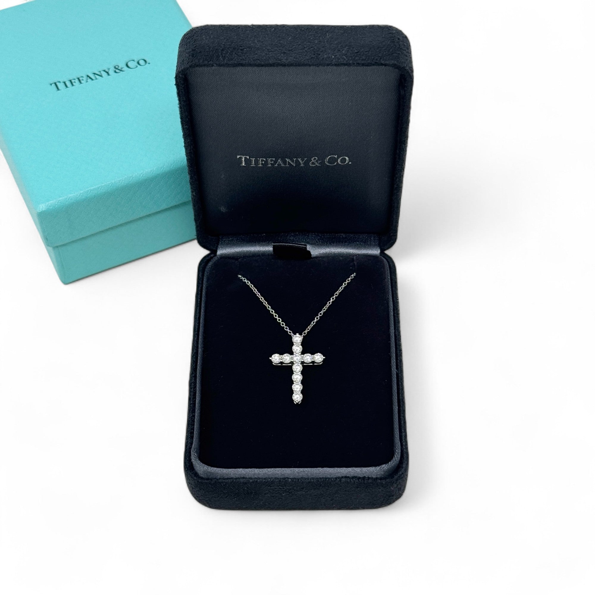Tiffany & Co. Platinum Diamond Cross Necklace