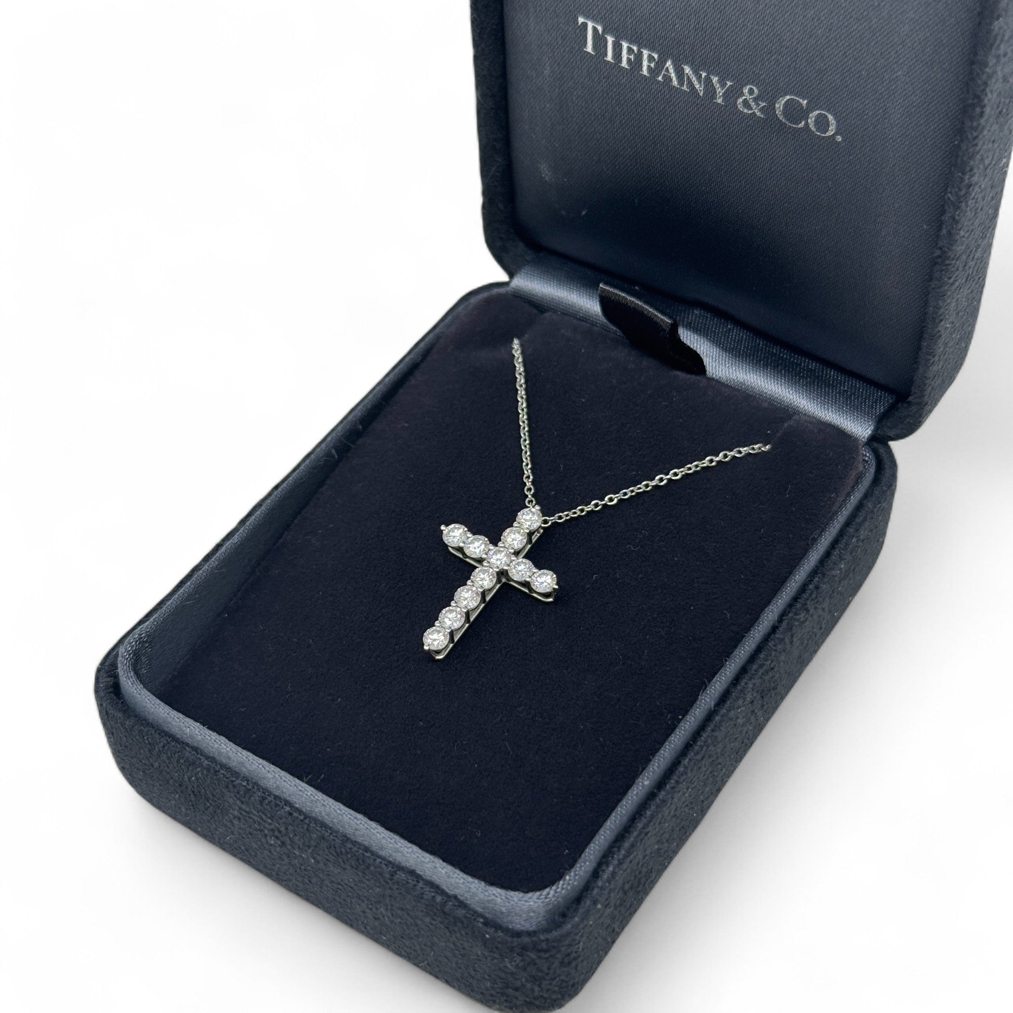 Tiffany & Co. Platinum Diamond Cross Necklace