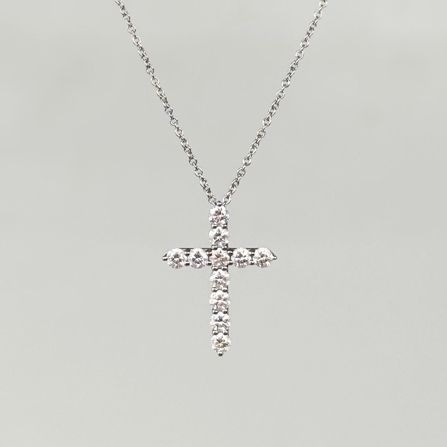 Tiffany & Co. Platinum Diamond Cross Necklace