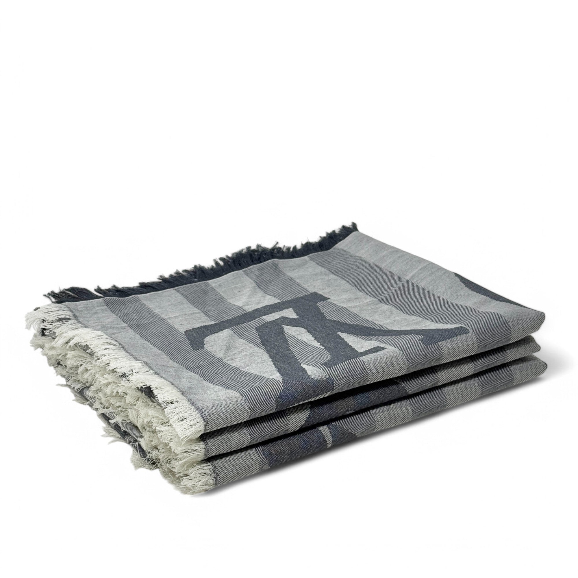 Louis Vuitton Grey Striped Scarf