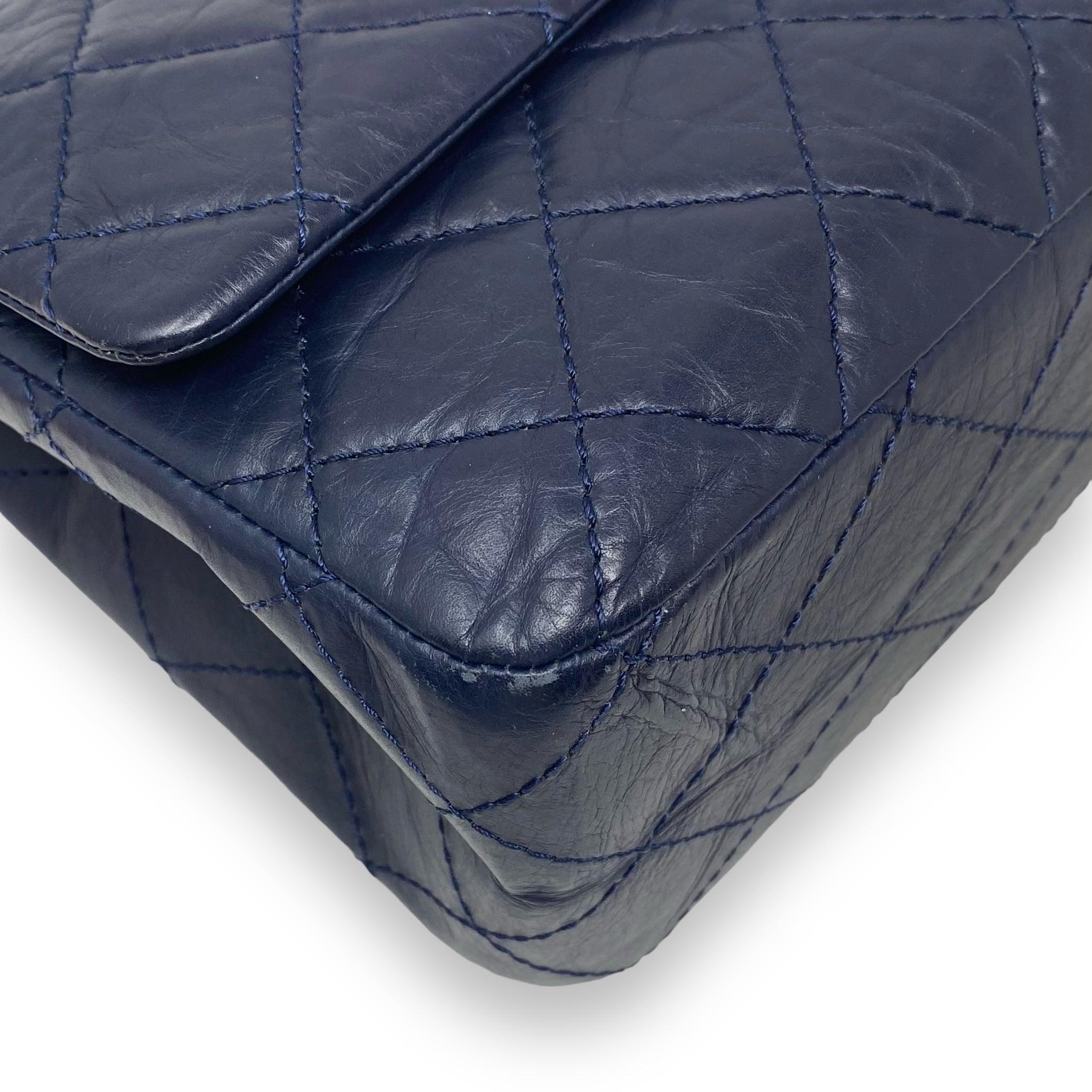 Chanel Navy Crinkled Calfskin 2.55 Reissue 227