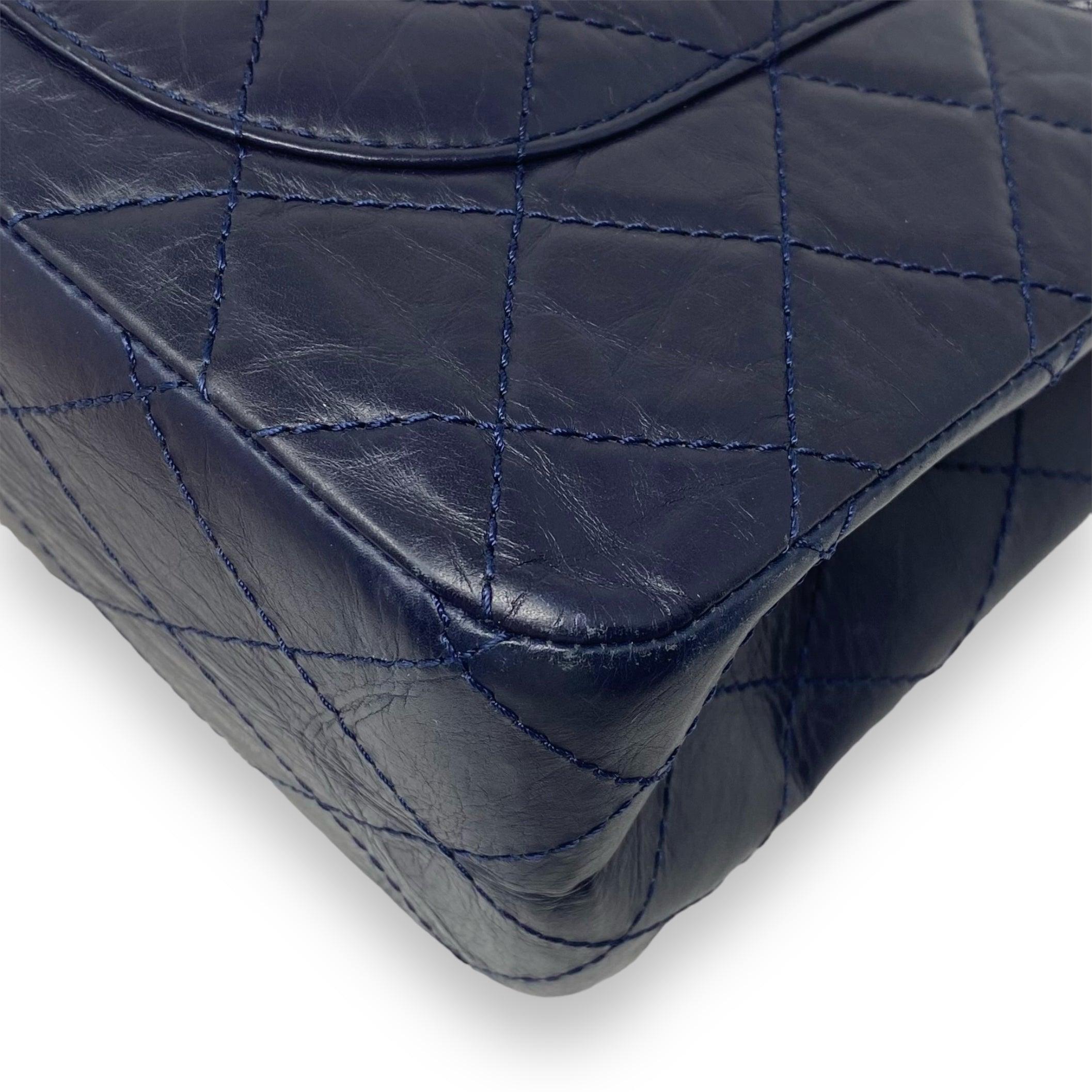 Chanel Navy Crinkled Calfskin 2.55 Reissue 227