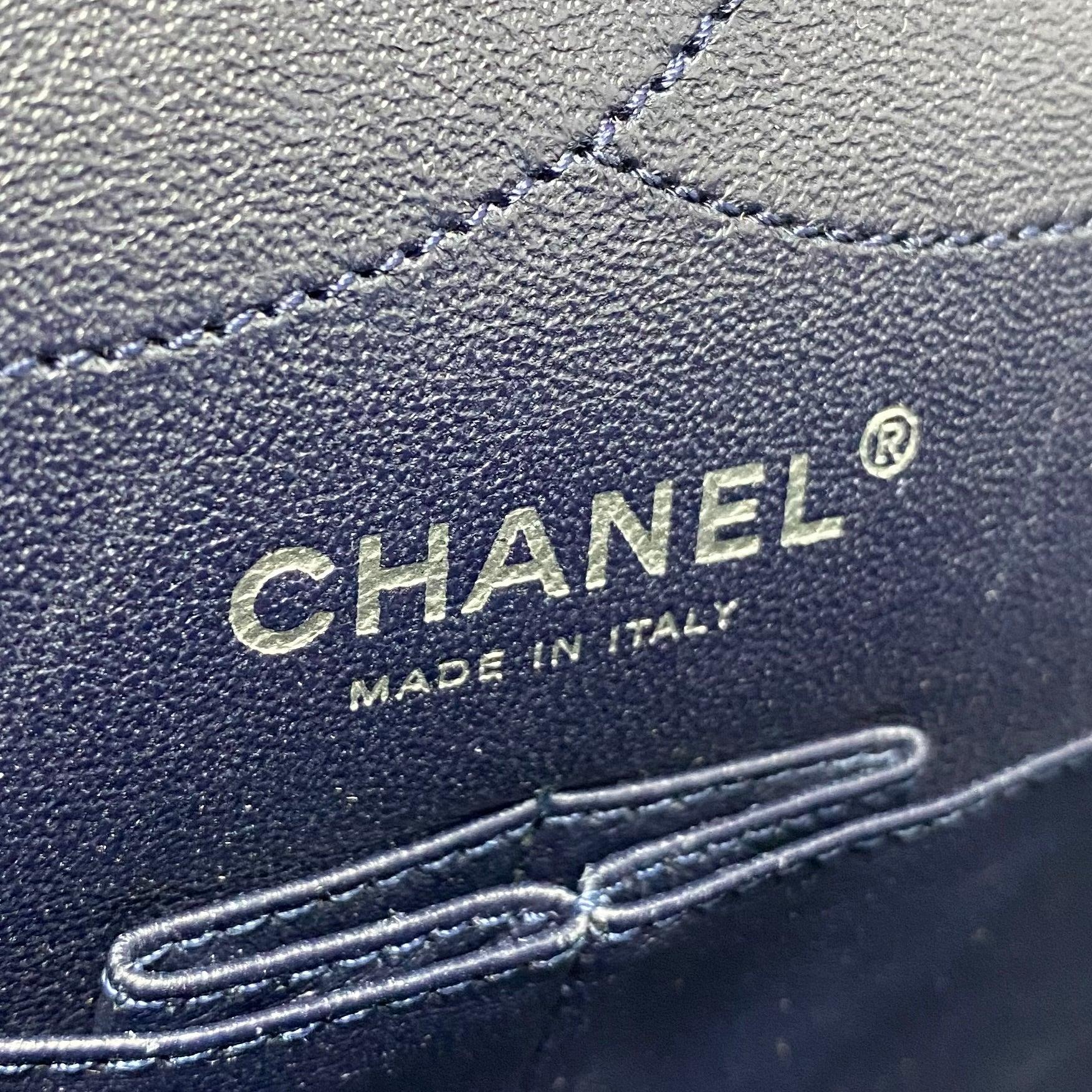 Chanel Navy Crinkled Calfskin 2.55 Reissue 227