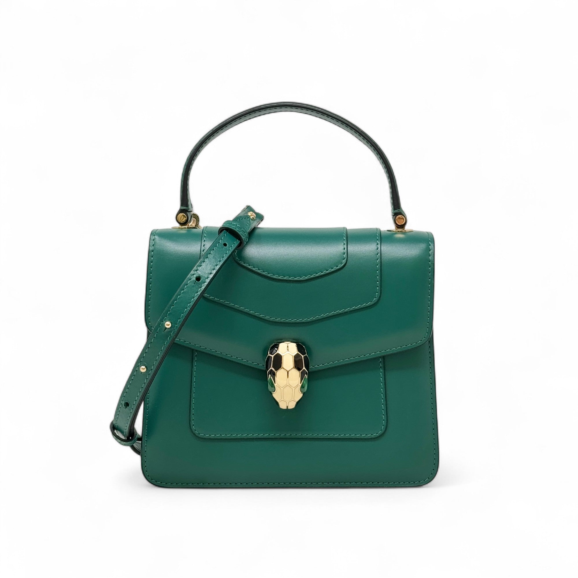 Bvlgari Green Serpenti Forever Top Handle Bag