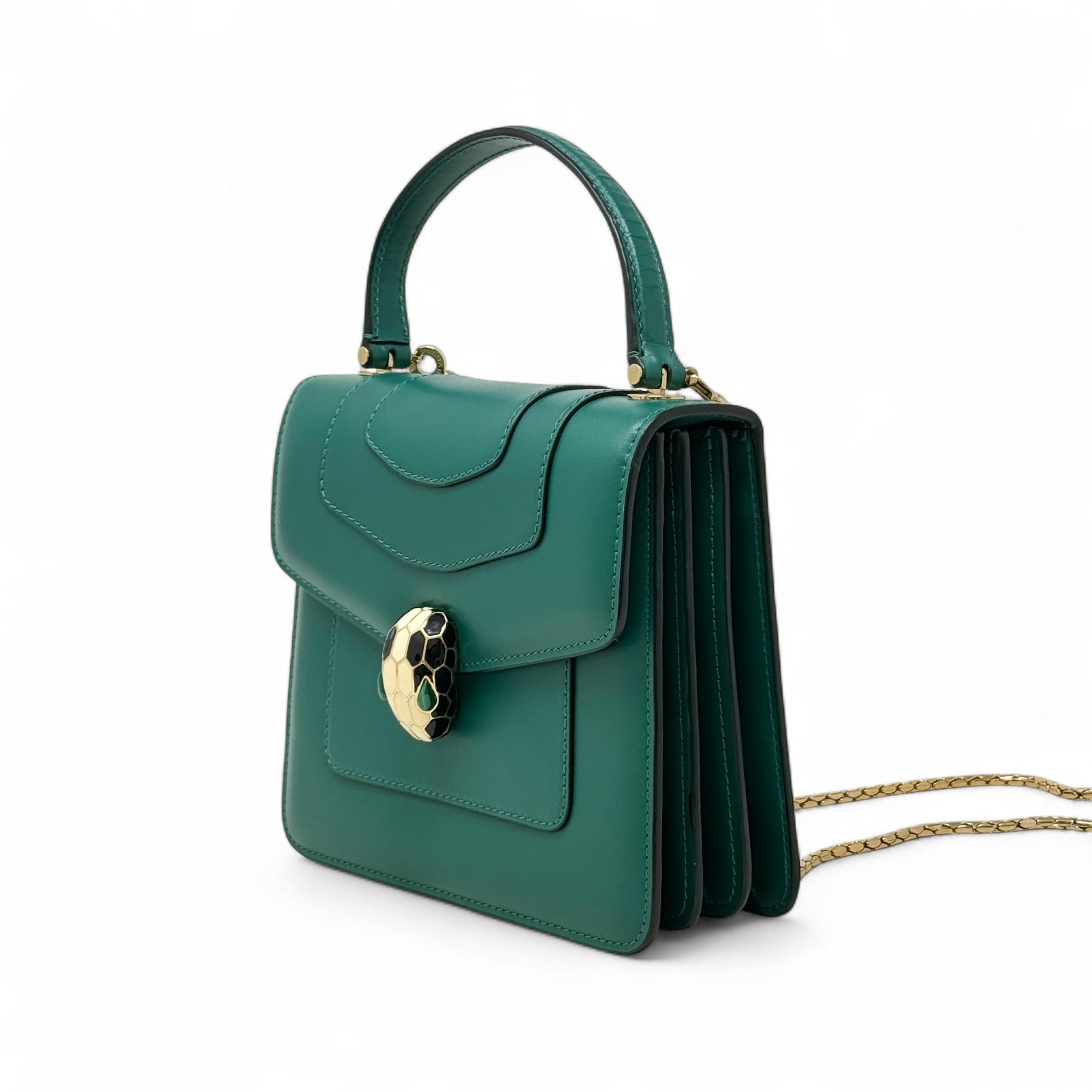 Bvlgari Green Serpenti Forever Top Handle Bag