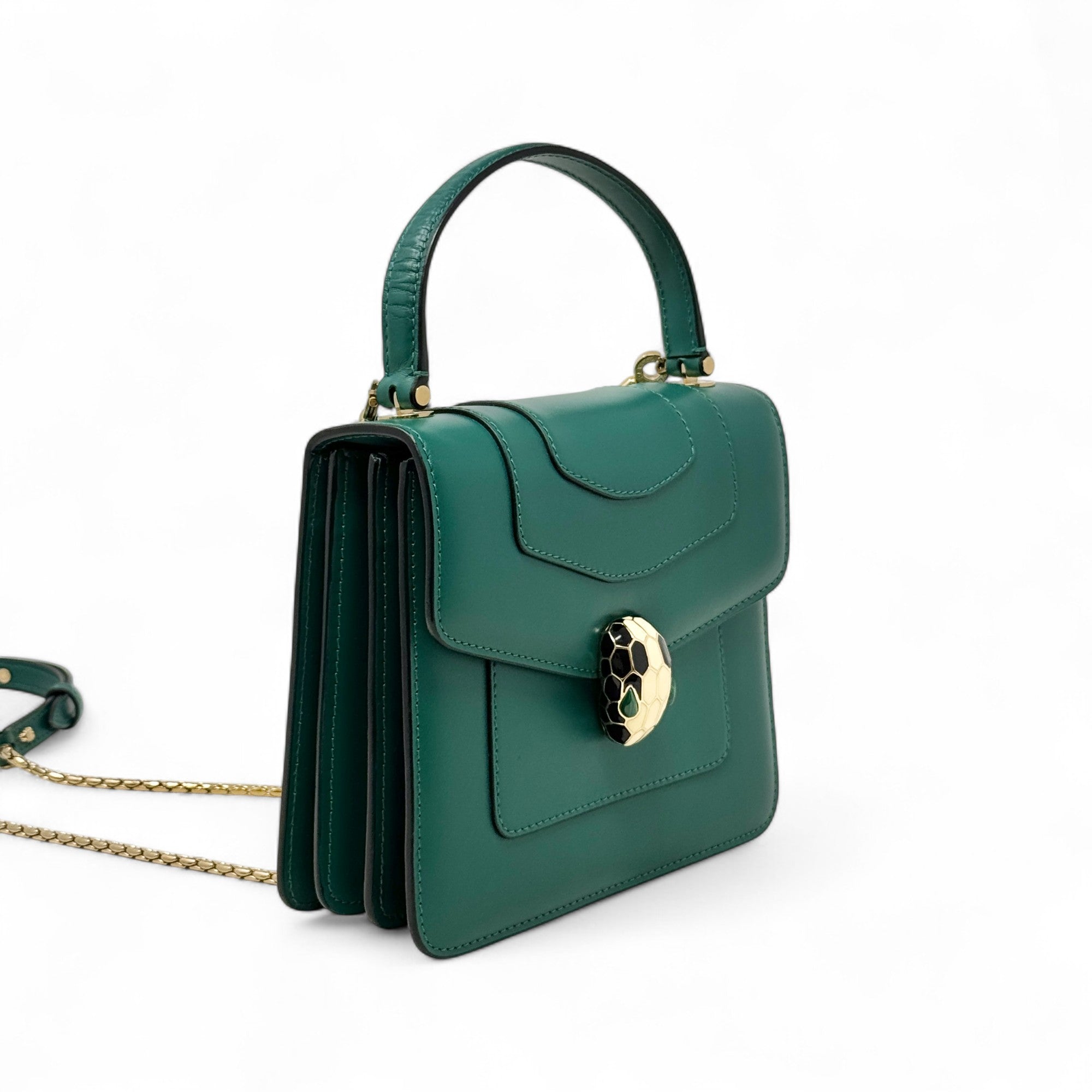 Bvlgari Green Serpenti Forever Top Handle Bag
