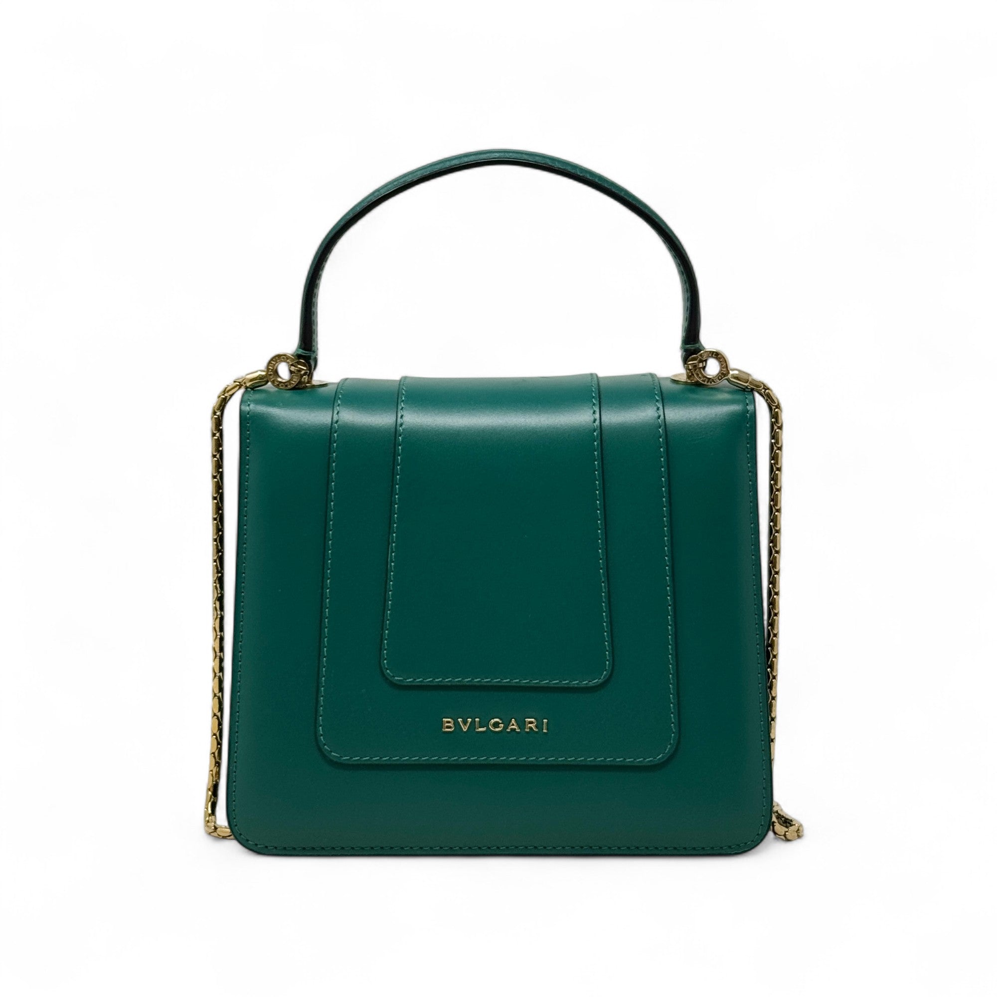 Bvlgari Green Serpenti Forever Top Handle Bag