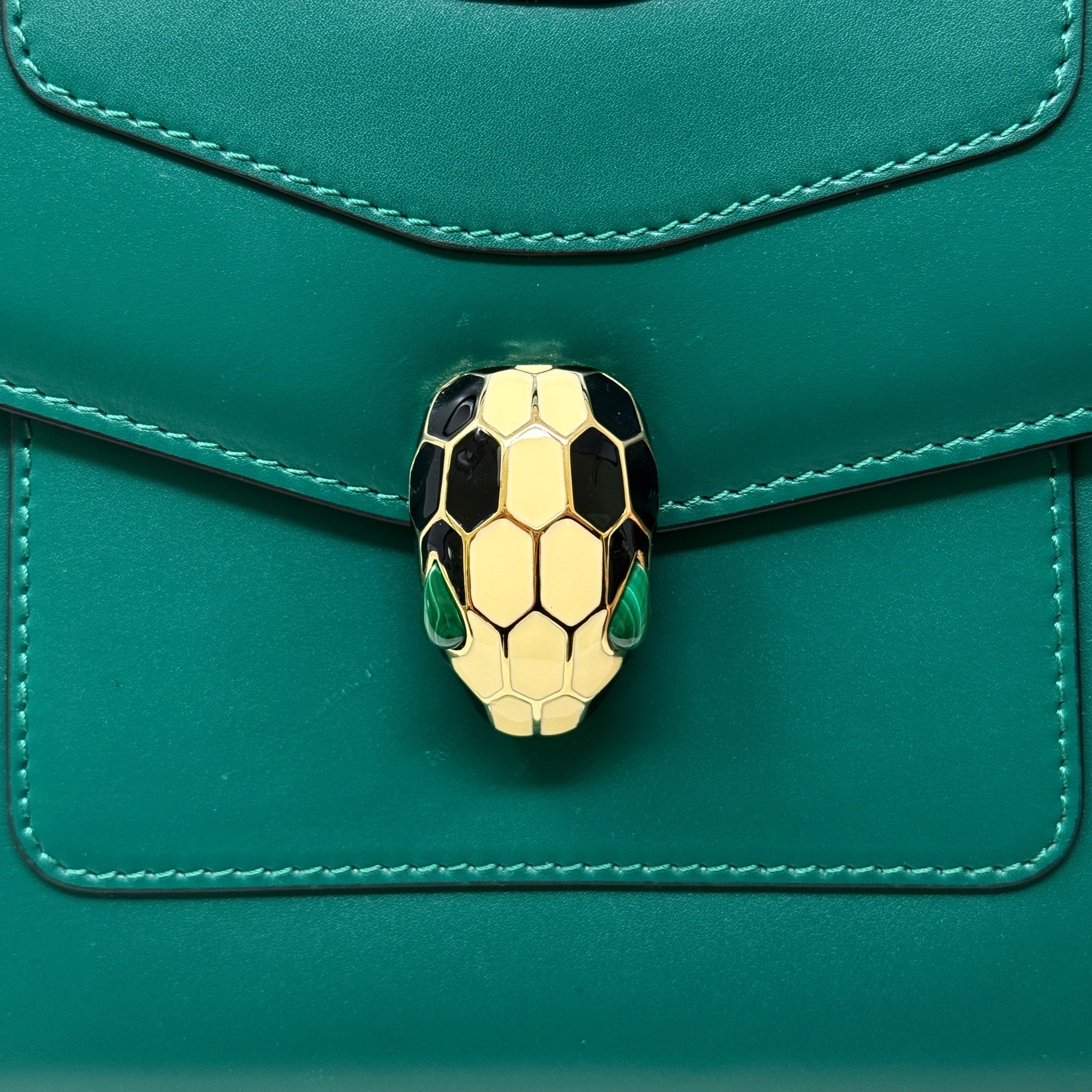 Bvlgari Green Serpenti Forever Top Handle Bag