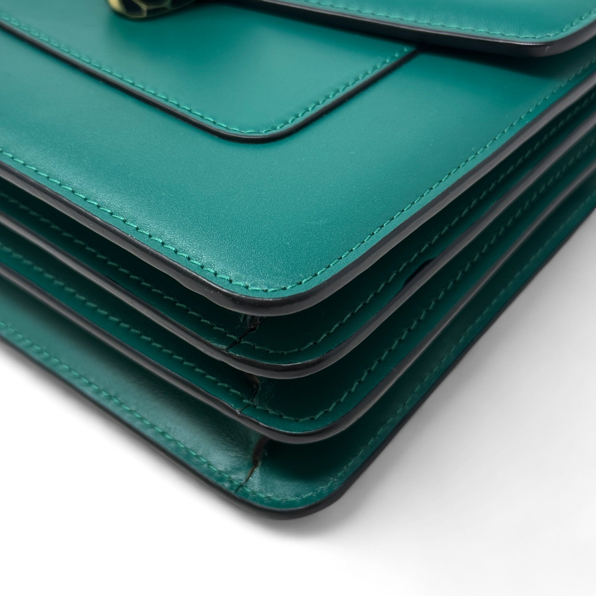 Bvlgari Green Serpenti Forever Top Handle Bag