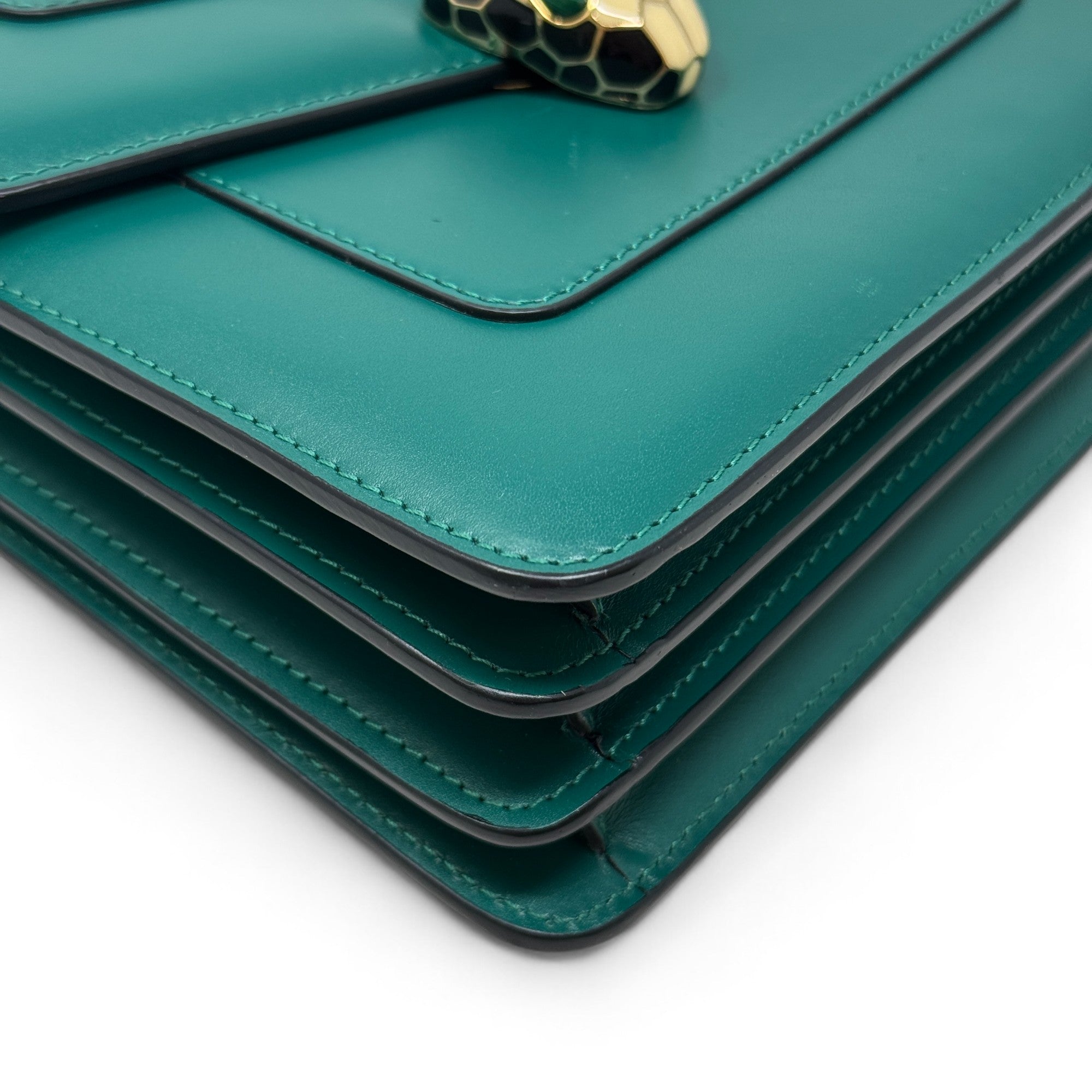 Bvlgari Green Serpenti Forever Top Handle Bag