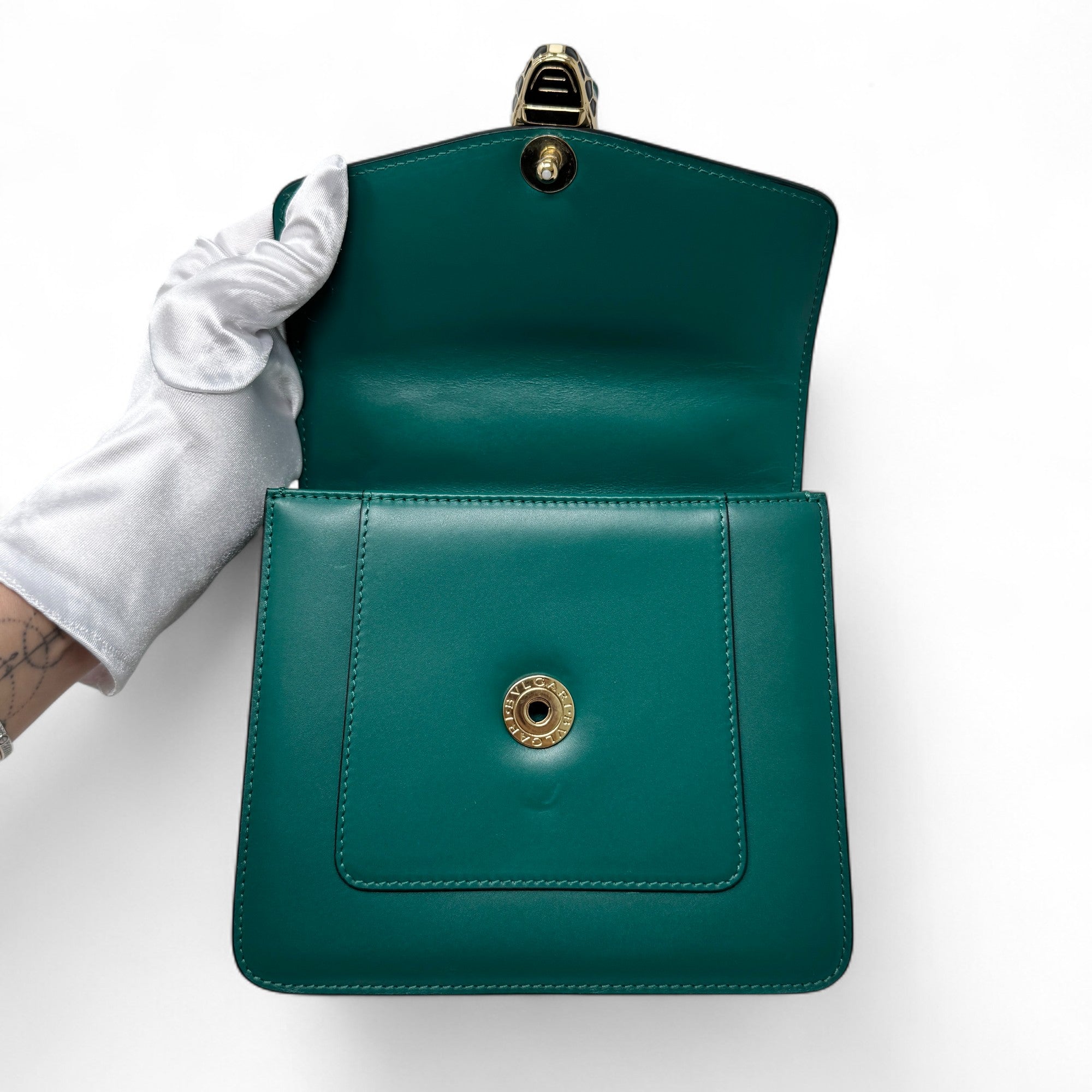 Bvlgari Green Serpenti Forever Top Handle Bag