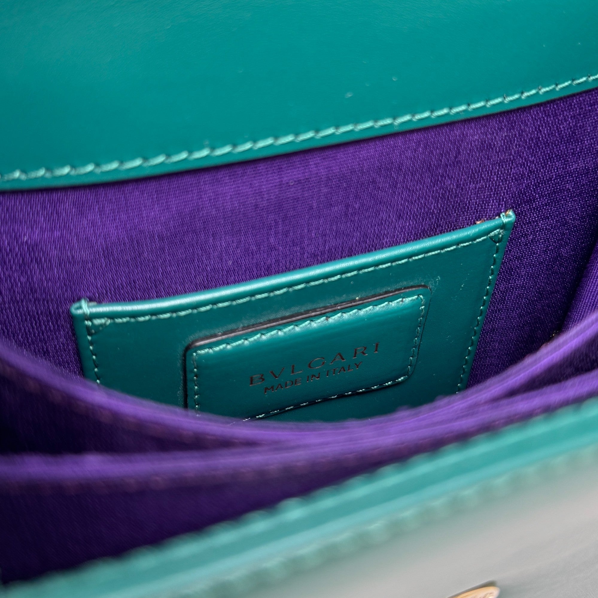 Bvlgari Green Serpenti Forever Top Handle Bag