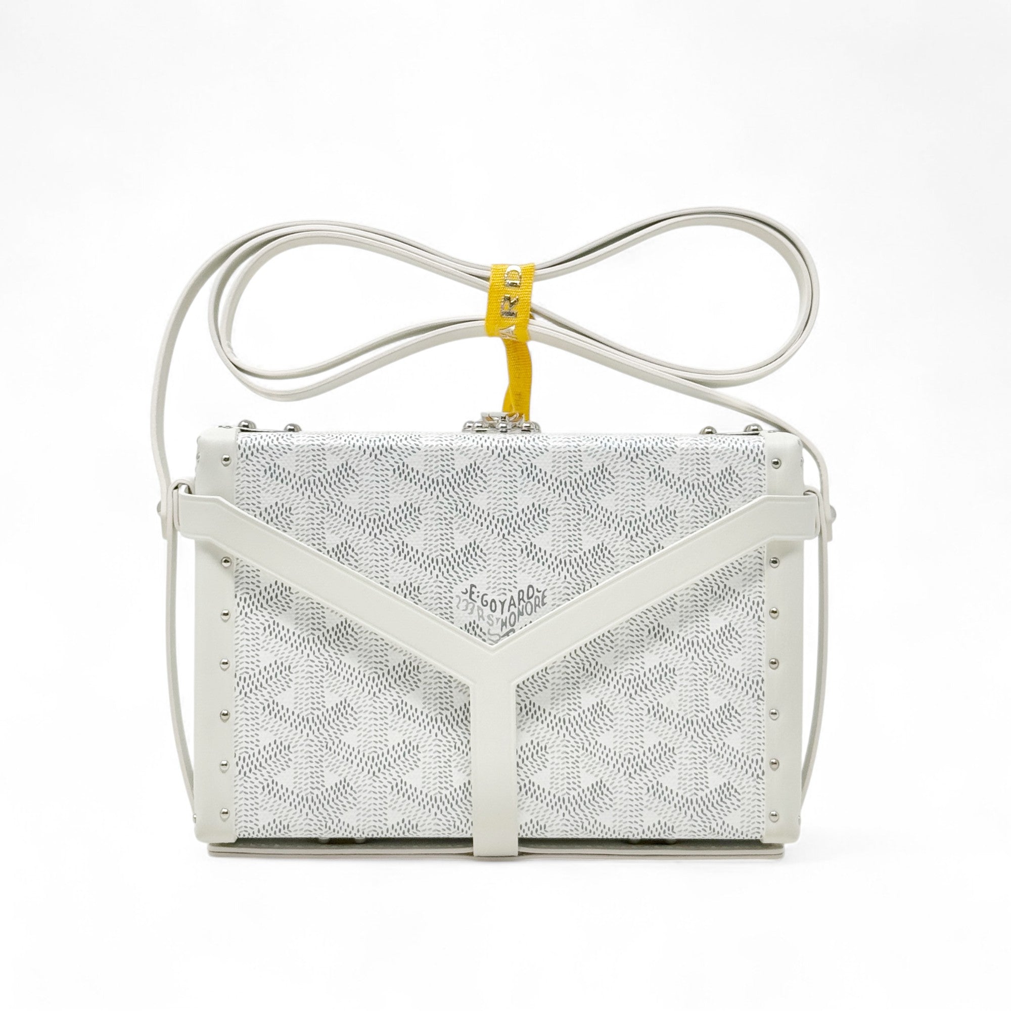 Goyard White Minaudière Trunk Bag