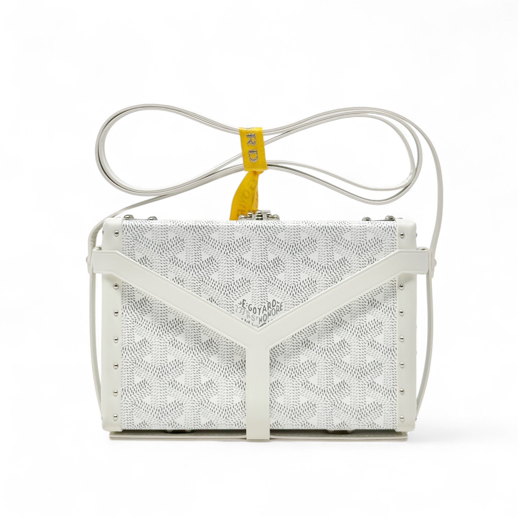 Goyard White Minaudière Trunk Bag