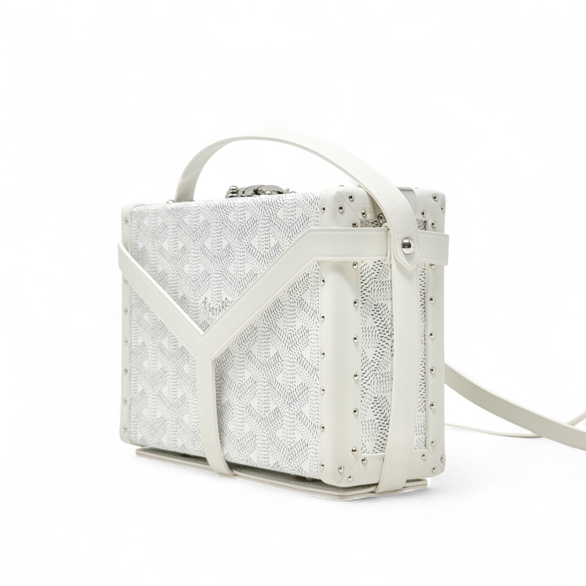 Goyard White Minaudière Trunk Bag