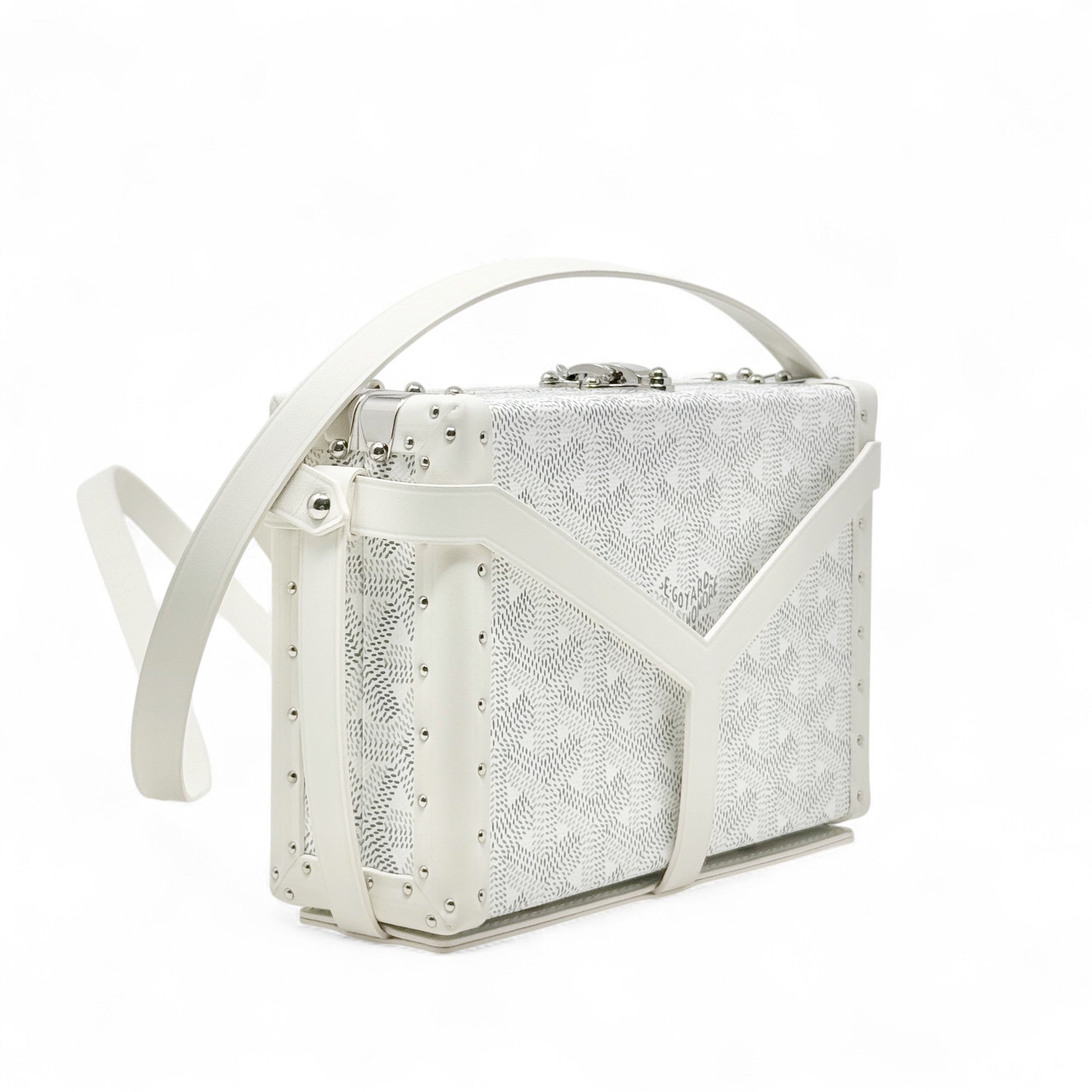Goyard White Minaudière Trunk Bag
