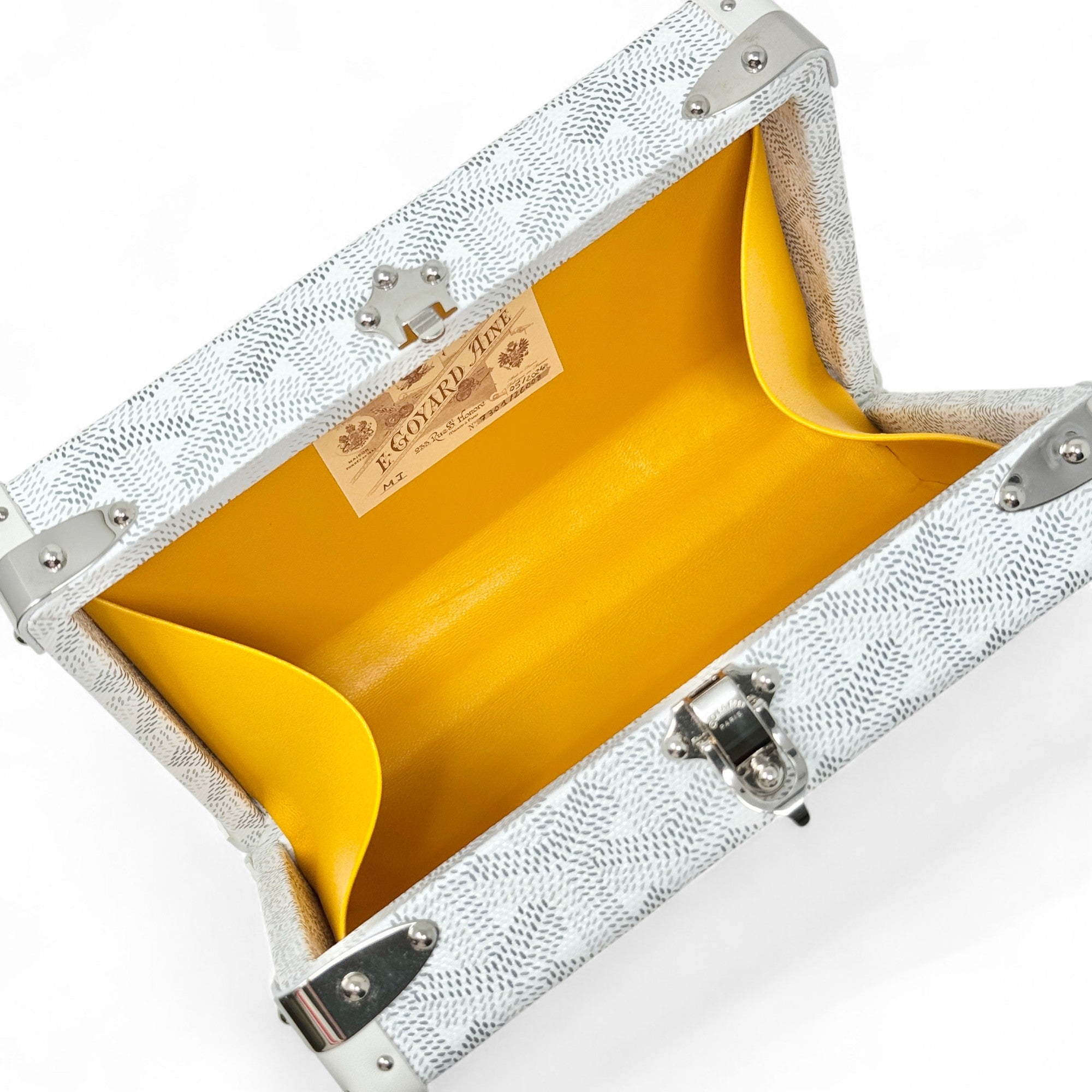 Goyard White Minaudière Trunk Bag